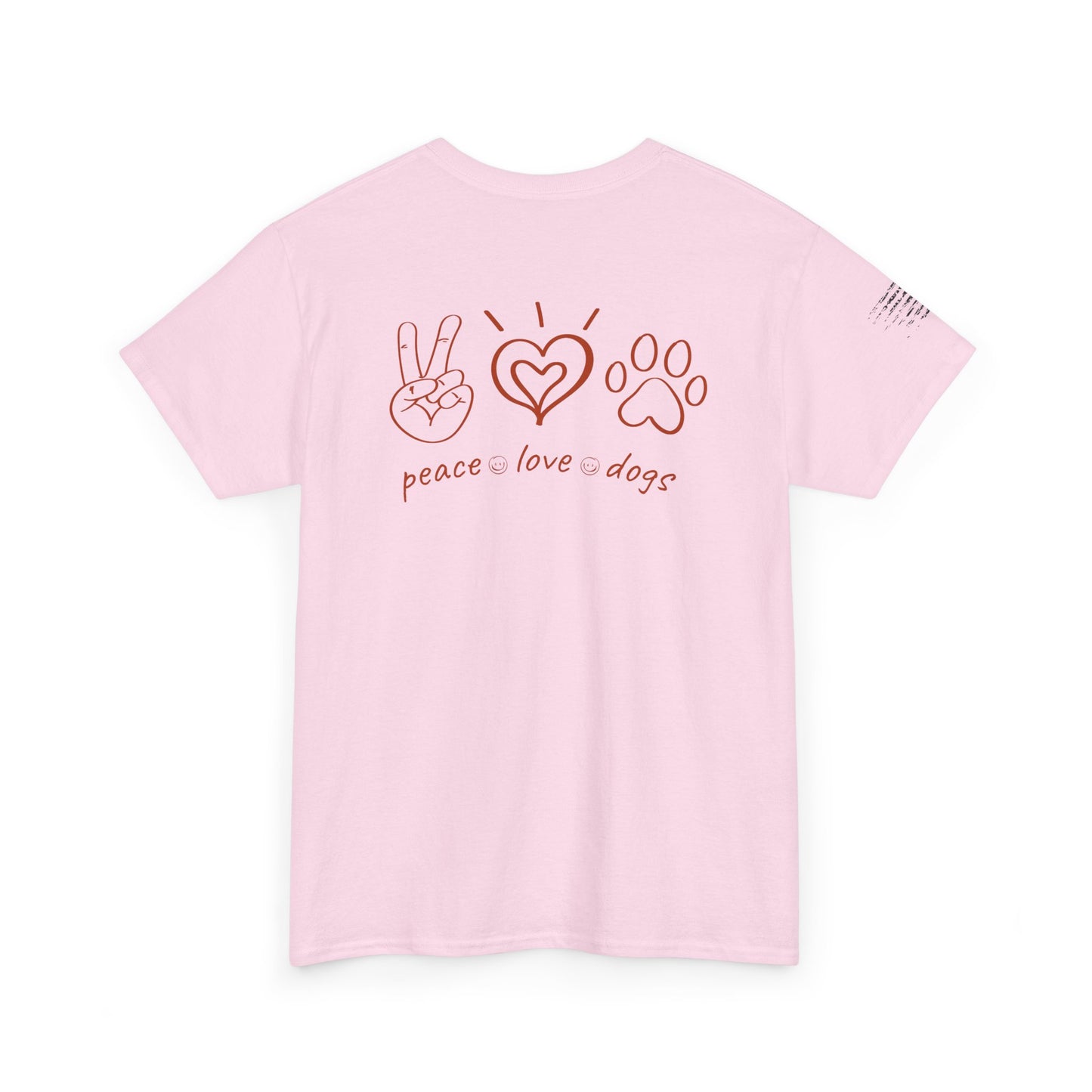 Ollie's: Peace Love Dogs T-Shirt, 100% Cotton