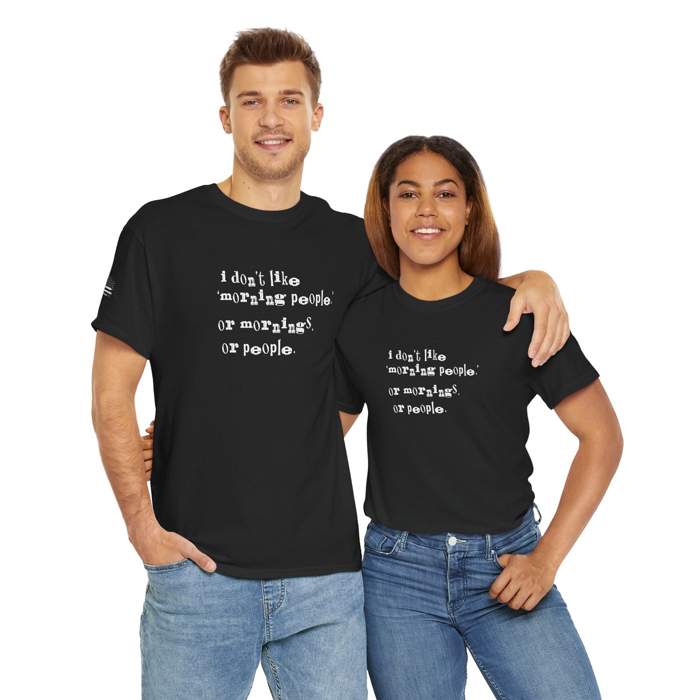 Ollie's: I Don't Like Mornings - 100% Cotton T-shirt