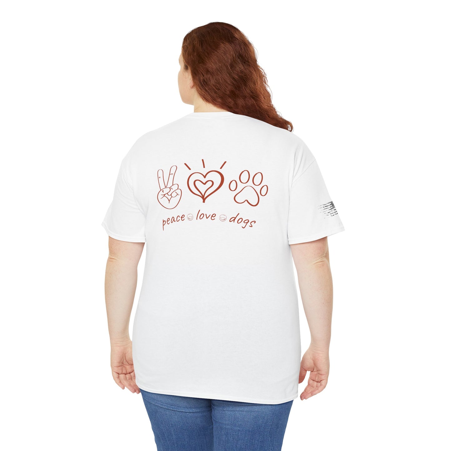 Ollie's: 'Peace Love Dogs' - 100% Cotton T-shirt