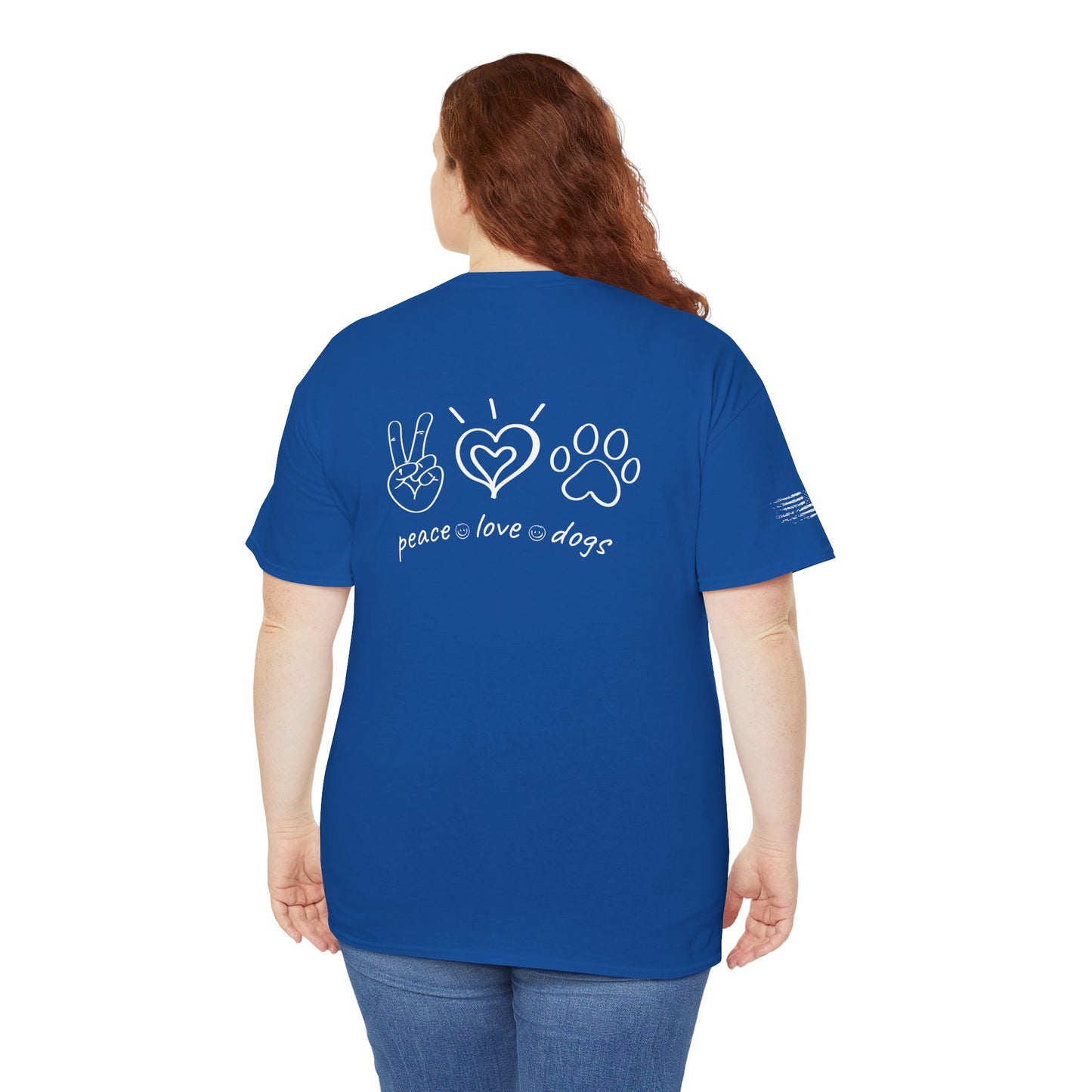 Ollie's: Peace Love Dogs T-Shirt, 100% Cotton