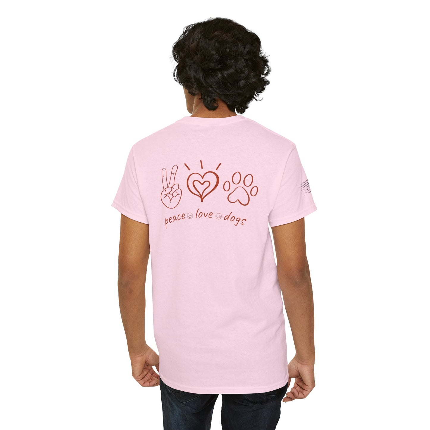 Ollie's: Peace Love Dogs T-Shirt, 100% Cotton
