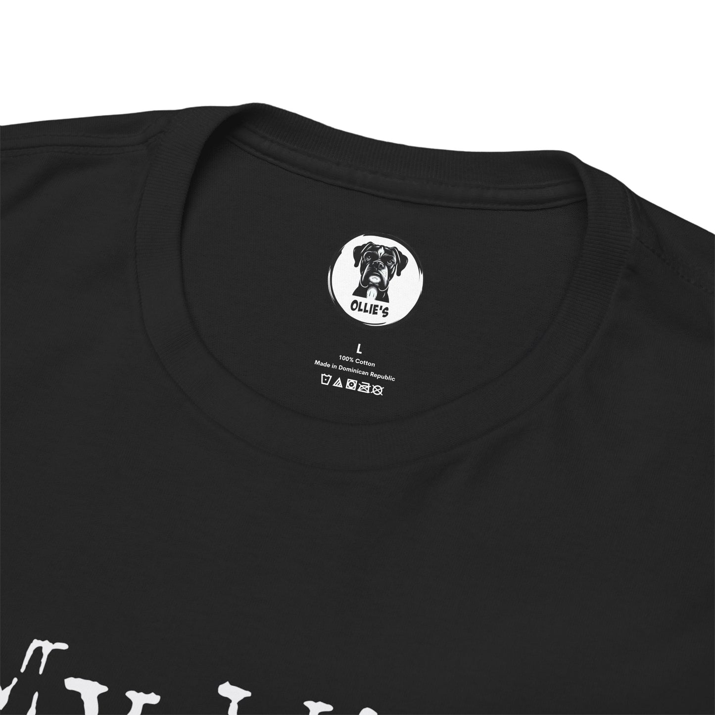 Ollie's: My Wife Beats Me T-Shirt, Dark - 100% Cotton