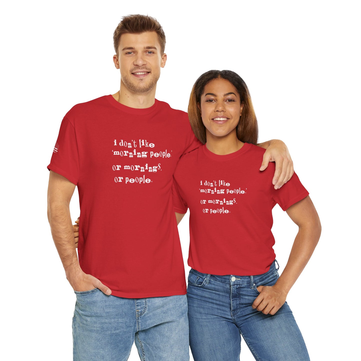 Ollie's: I Don't Like Mornings - 100% Cotton T-shirt