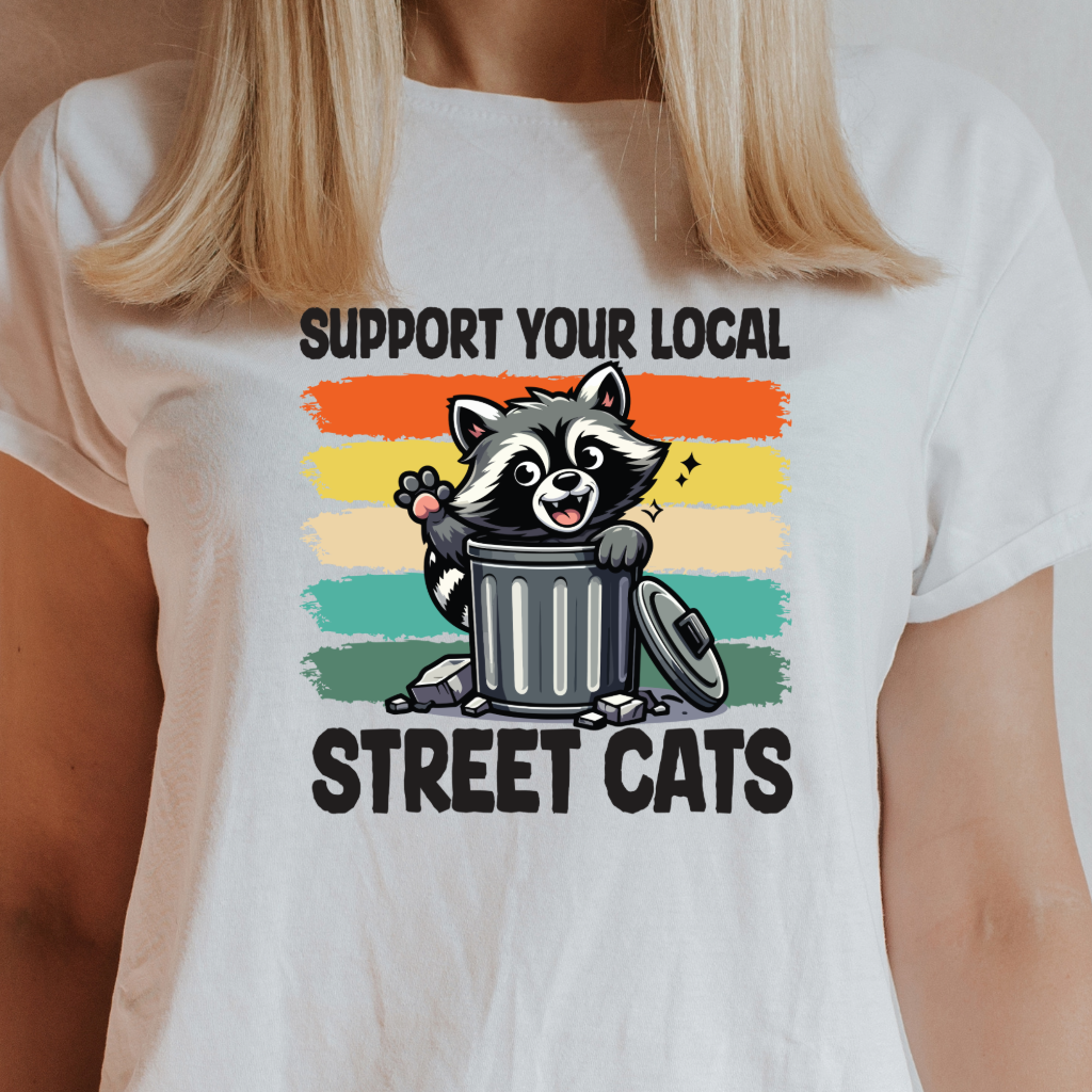 OIllie's: 'Support Your Local Street Cats' - 100% Cotton T-Shirt