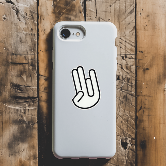 Durable vinyl die-cut 2 in 1 finger gesture Sticker