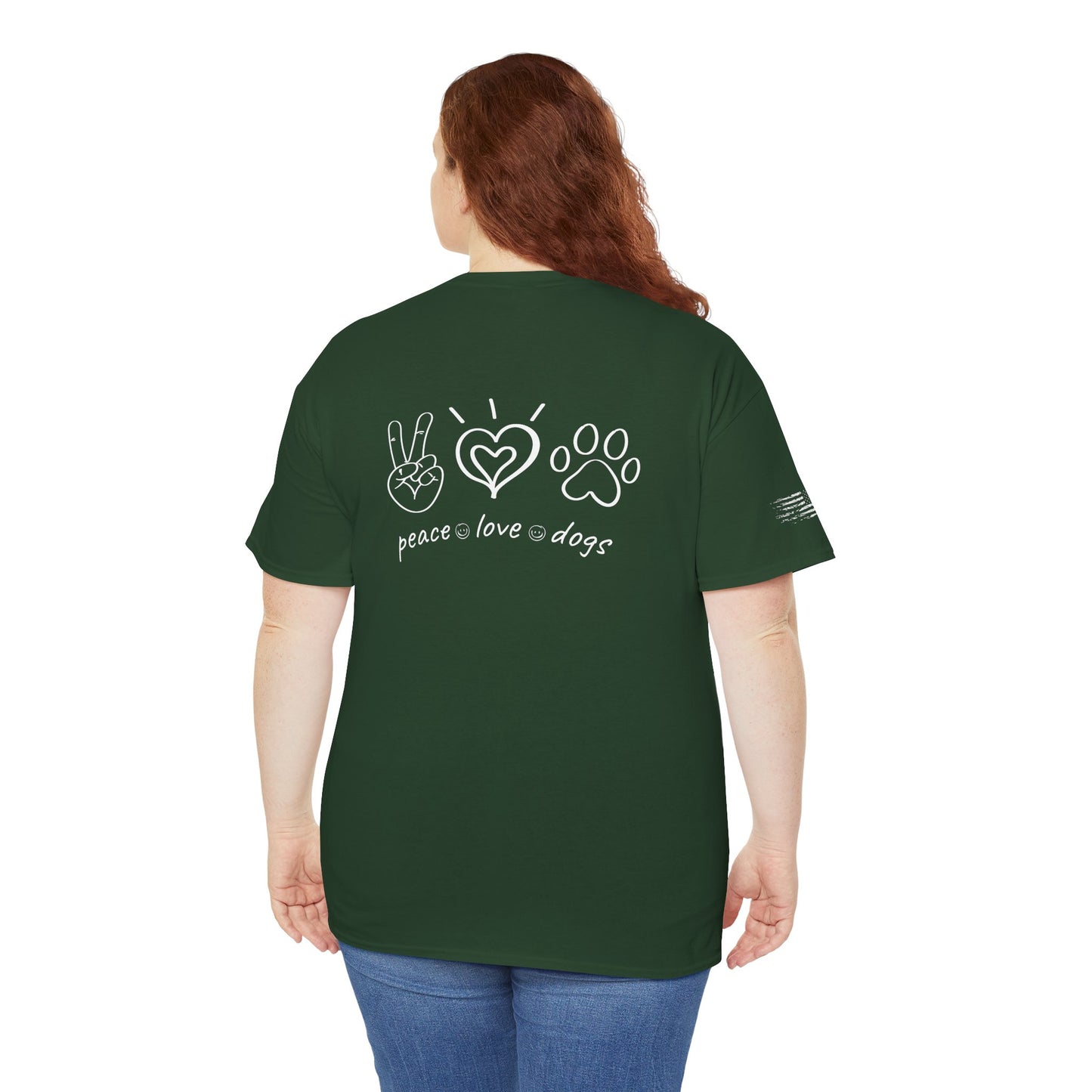 Ollie's: Peace Love Dogs T-Shirt, 100% Cotton
