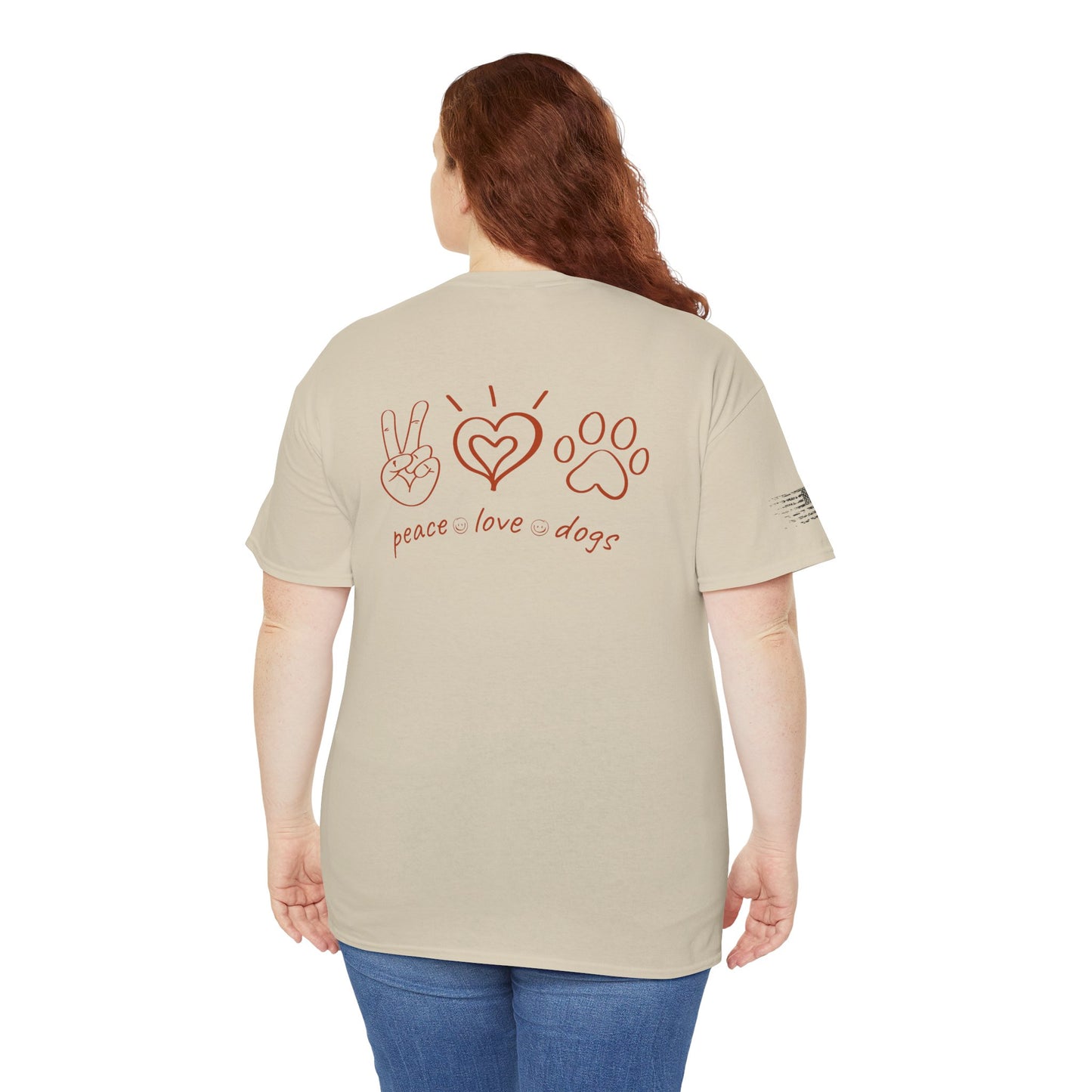 Ollie's: 'Peace Love Dogs' - 100% Cotton T-shirt