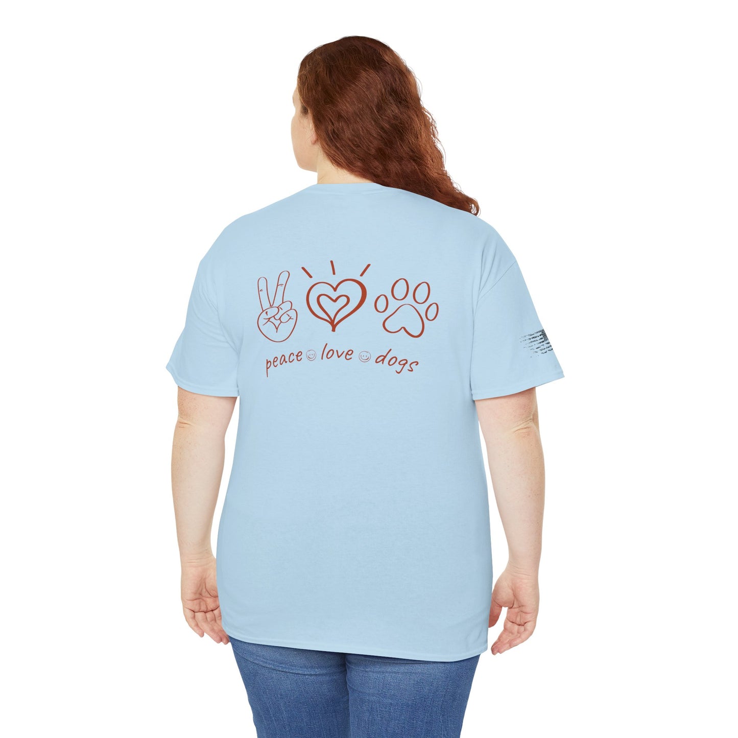 Ollie's: 'Peace Love Dogs' - 100% Cotton T-shirt
