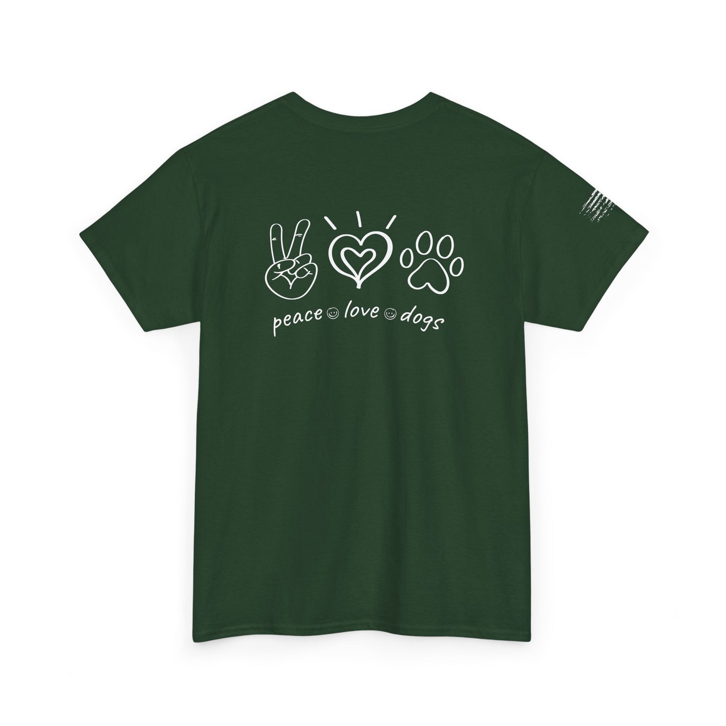 Ollie's: Peace Love Dogs T-Shirt, 100% Cotton
