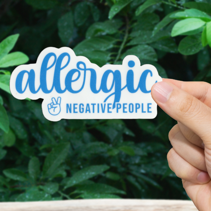 Durable, vinyl, die-cut, Allergic To People Sticker