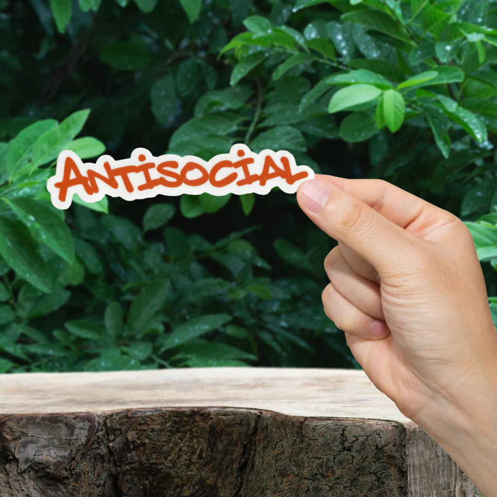 Antisocial Sticker - Durable, Vinyl