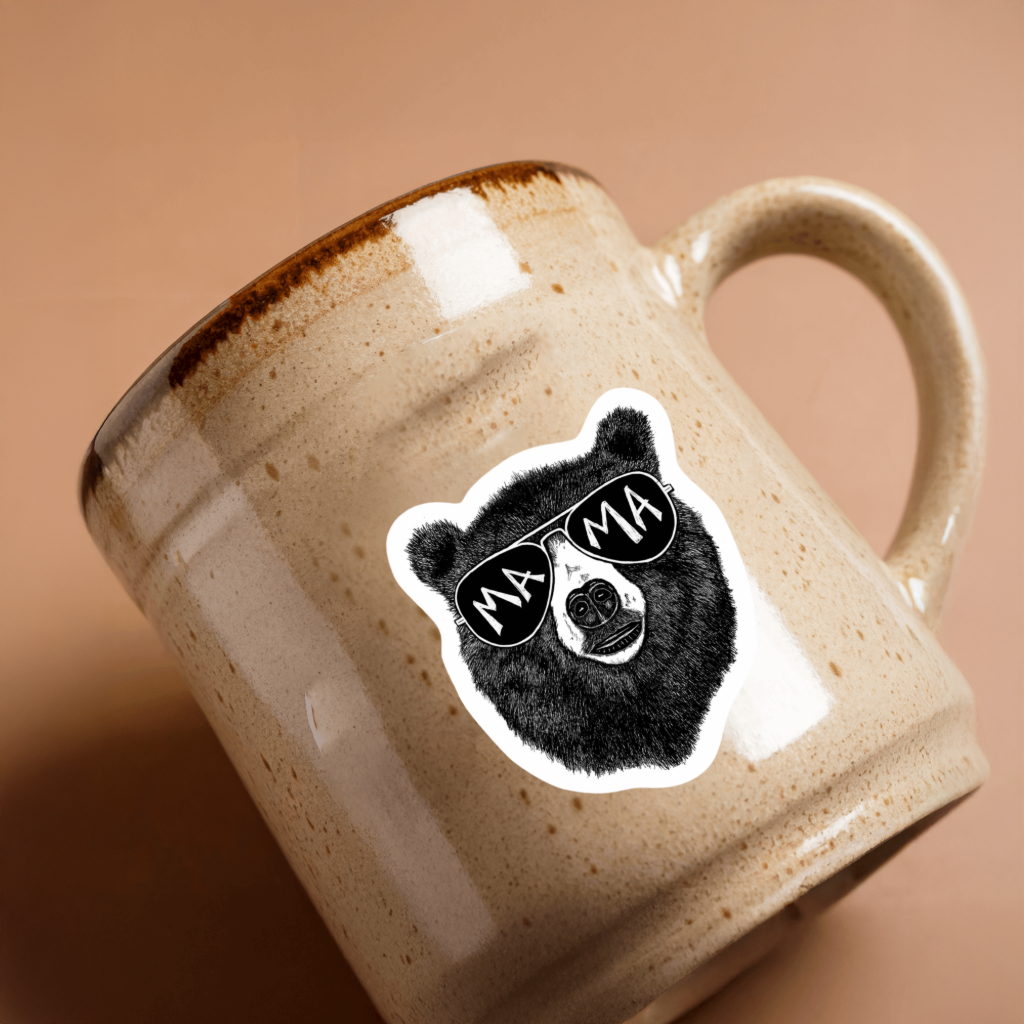 Our Bear MaMa Sticker! View a wide range of unique, high-quality, vinyl, die-cut, eco-friendly stickers.