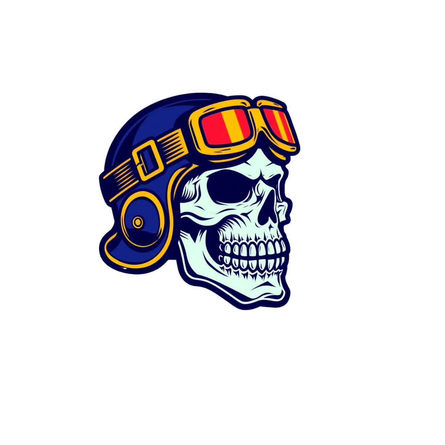 Durable vinyl die-cut Blue Skull Sticker