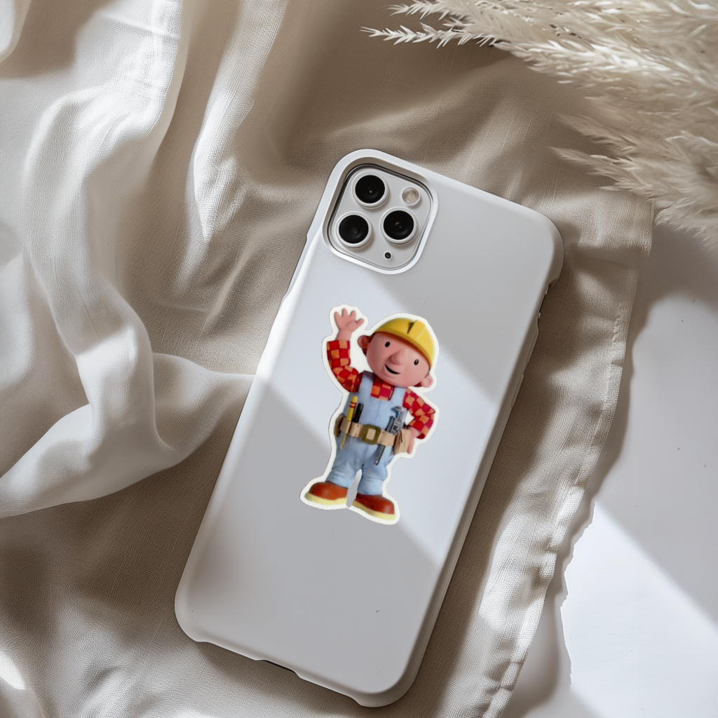 Durable vinyl, die-cut Bob The Builder Sticker.