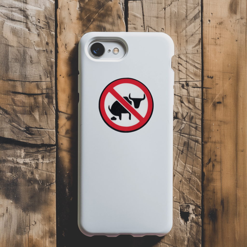 Durable, vinyl, die-cut, No Bull Shit Sticker.