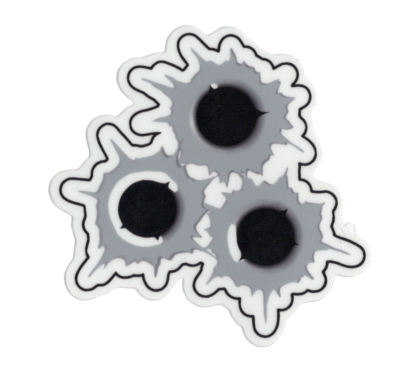 Durable vinyl, die-cut Bullet Holes Sticker