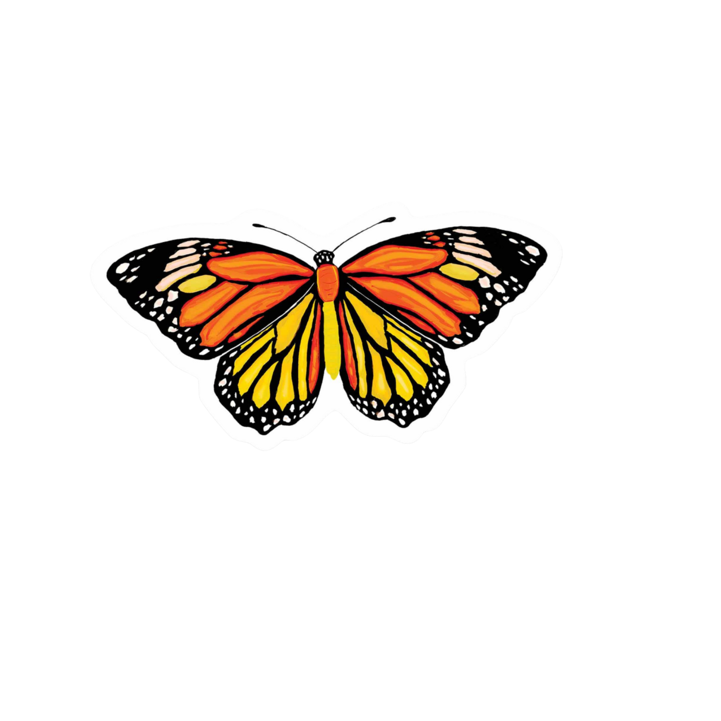 Butterfly Art Monarch Sticker! unique, high-quality, vinyl, die-cut, eco-friendly stickers