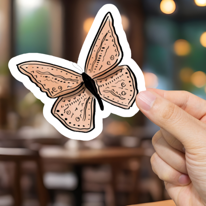 Durable, vinyl, die-cut, Pastel Butterfly Sticker 2.
