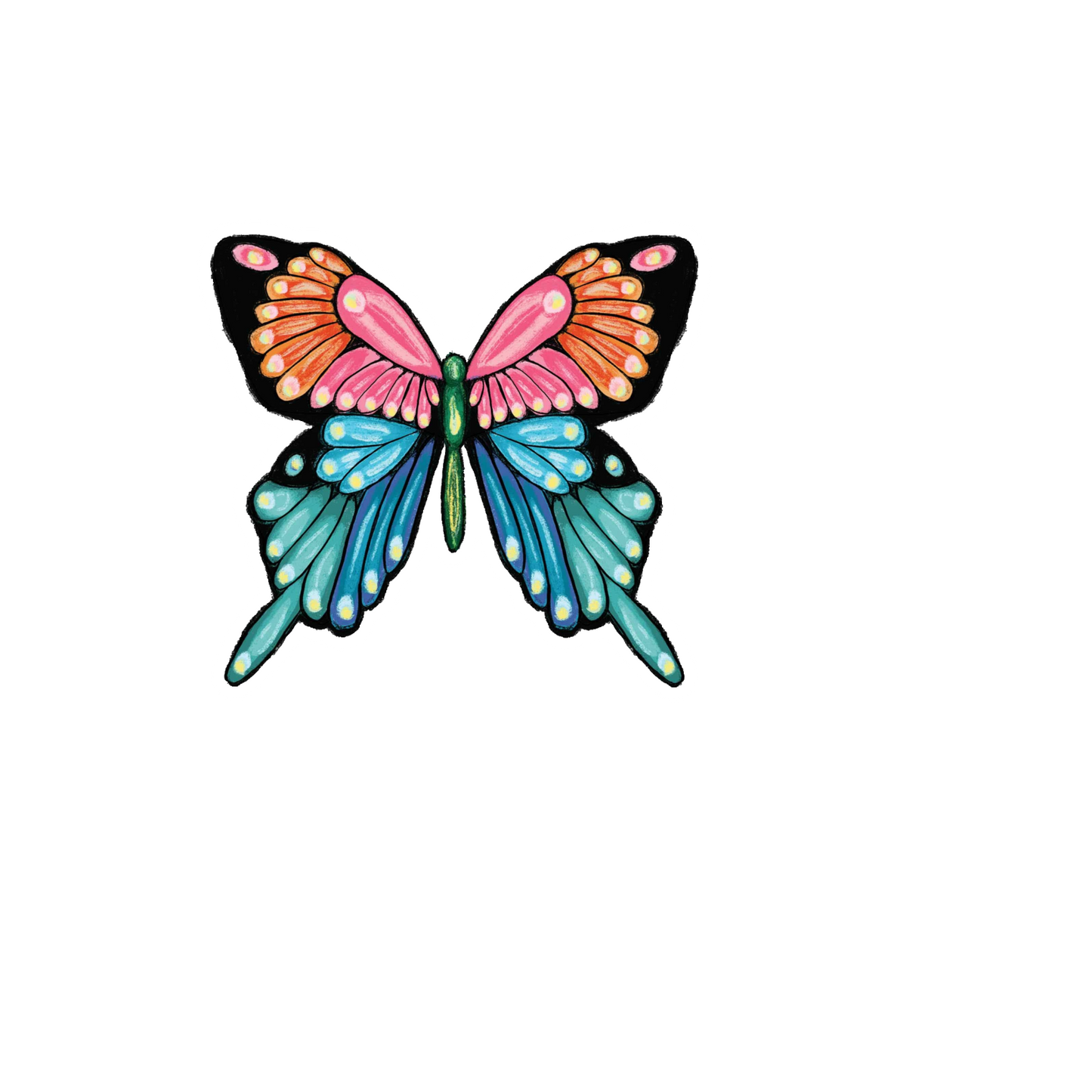 Durable vinyl, die-cut Butterfly Pastel Sticker