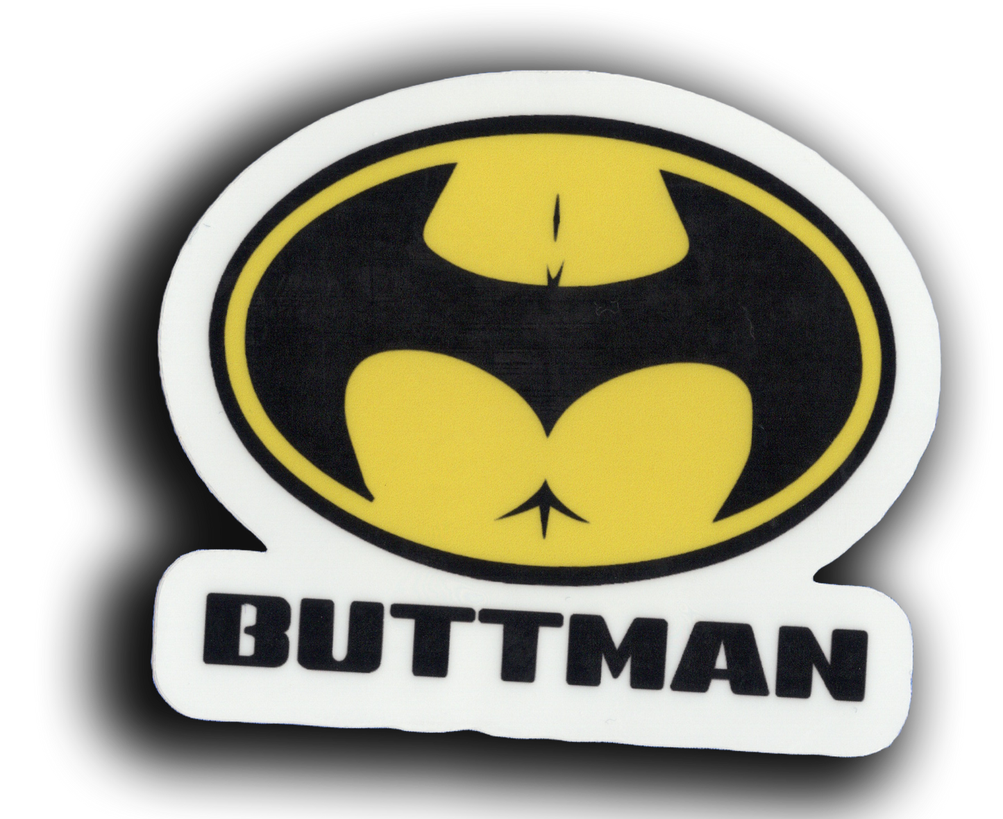 Durable vinyl, Die-cut Buttman Sticker