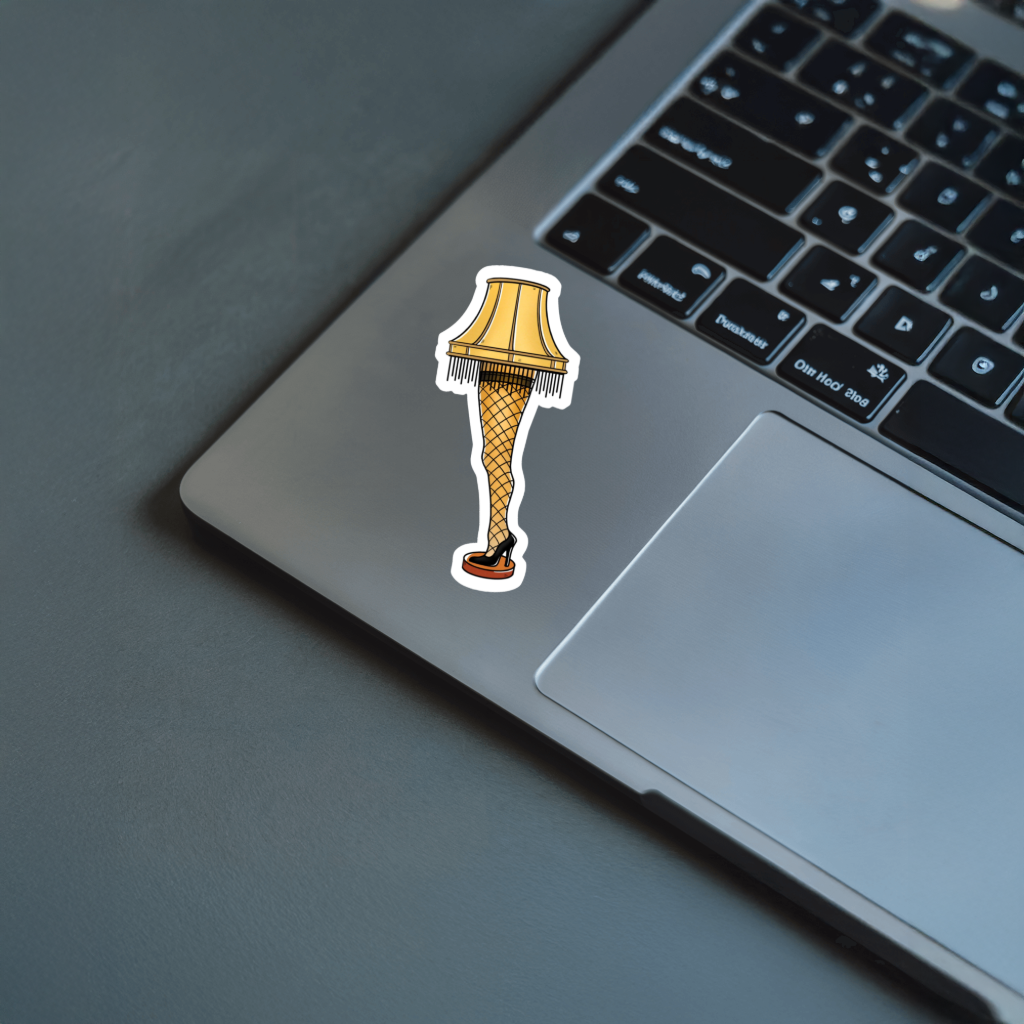 Durable, die-cut Christmas Story Lamp Sticker