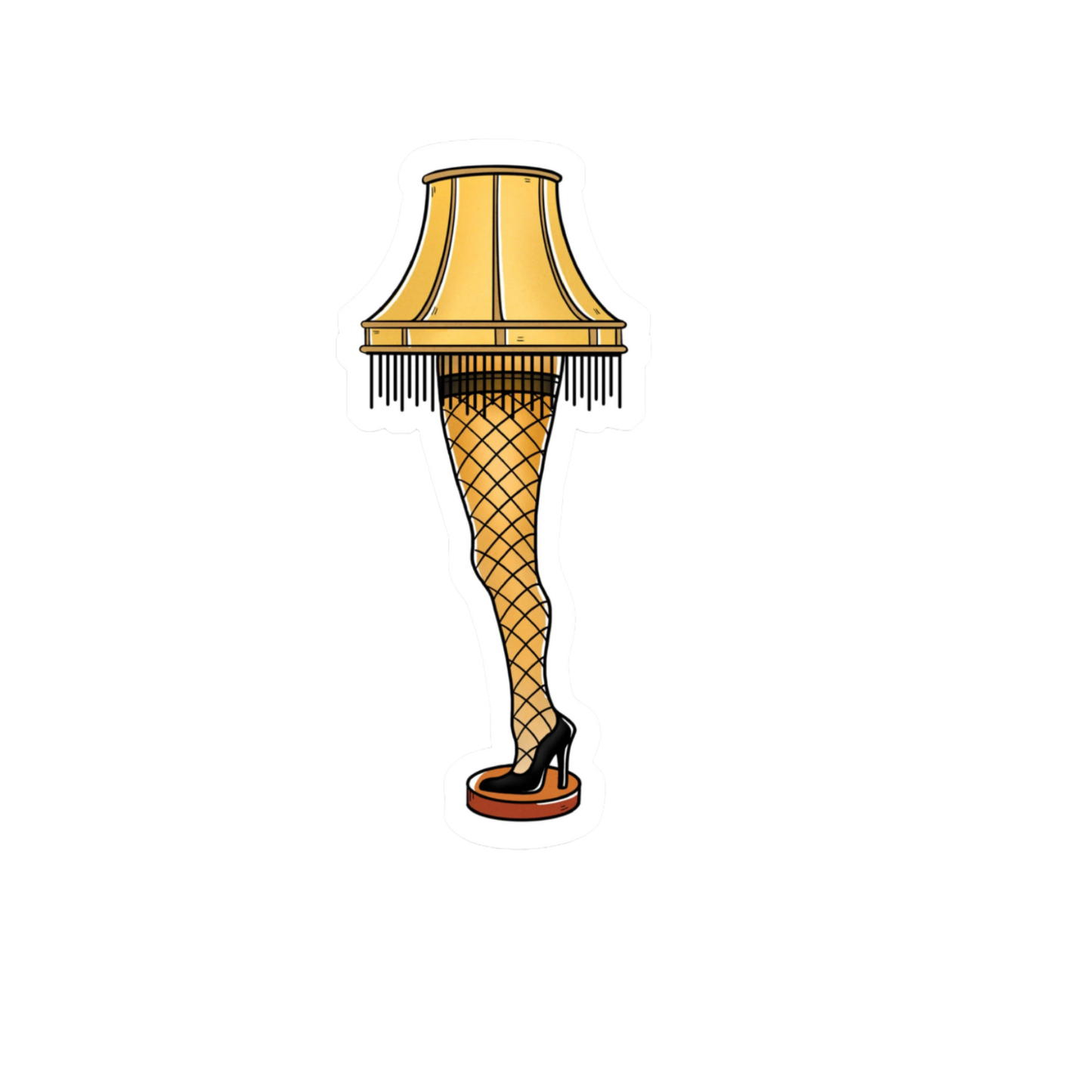 Durable, die-cut Christmas Story Lamp Sticker