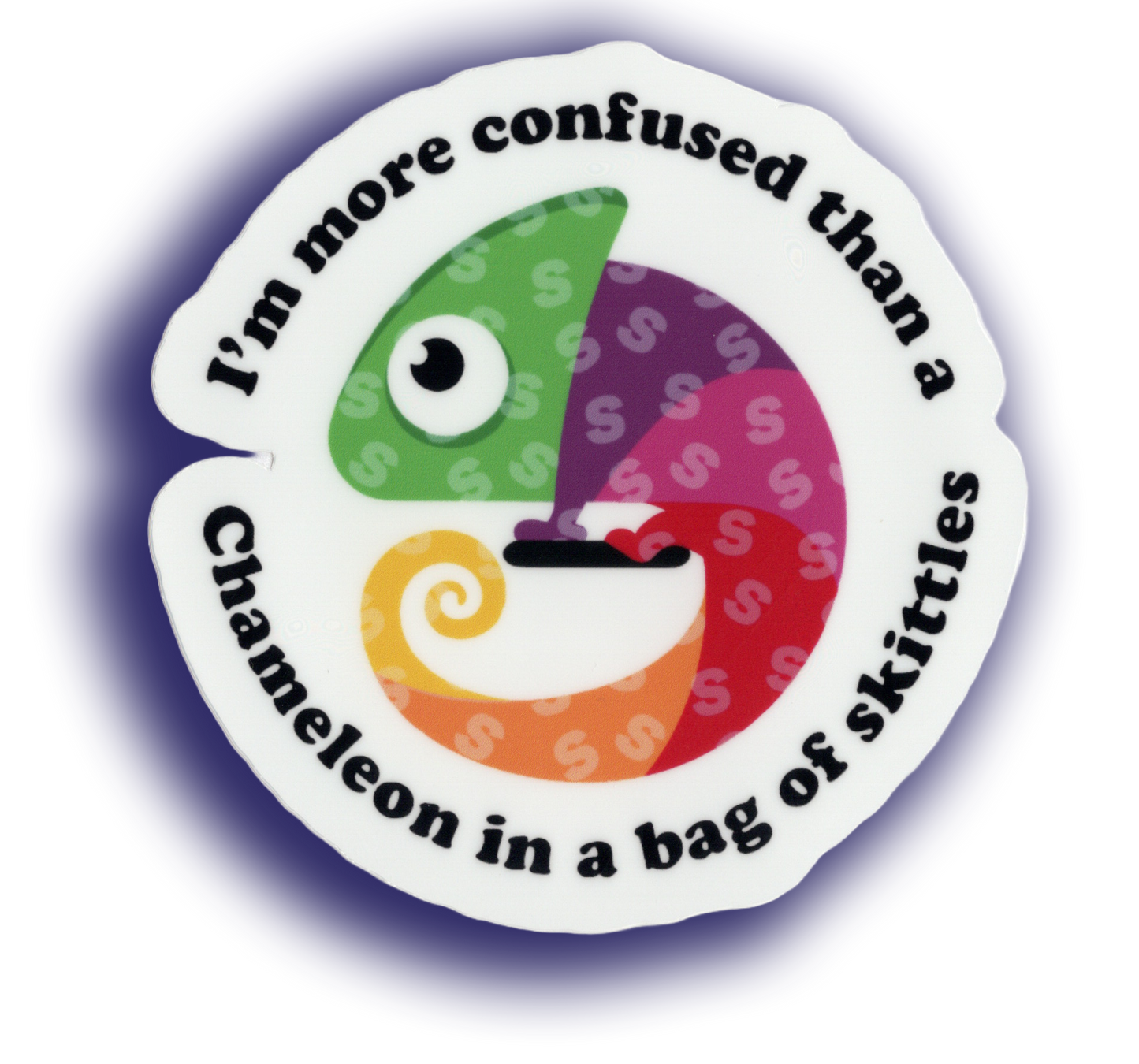 Confused Chameleon Sticker