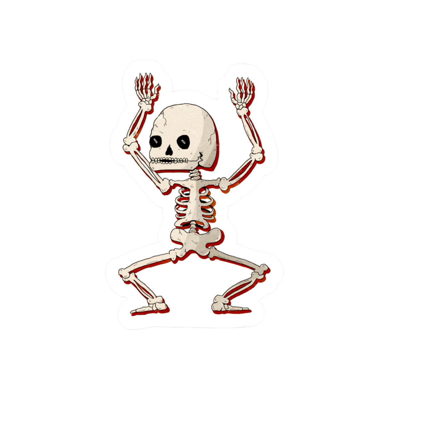 Durable, die-cut Dancing Skeleton Sticker