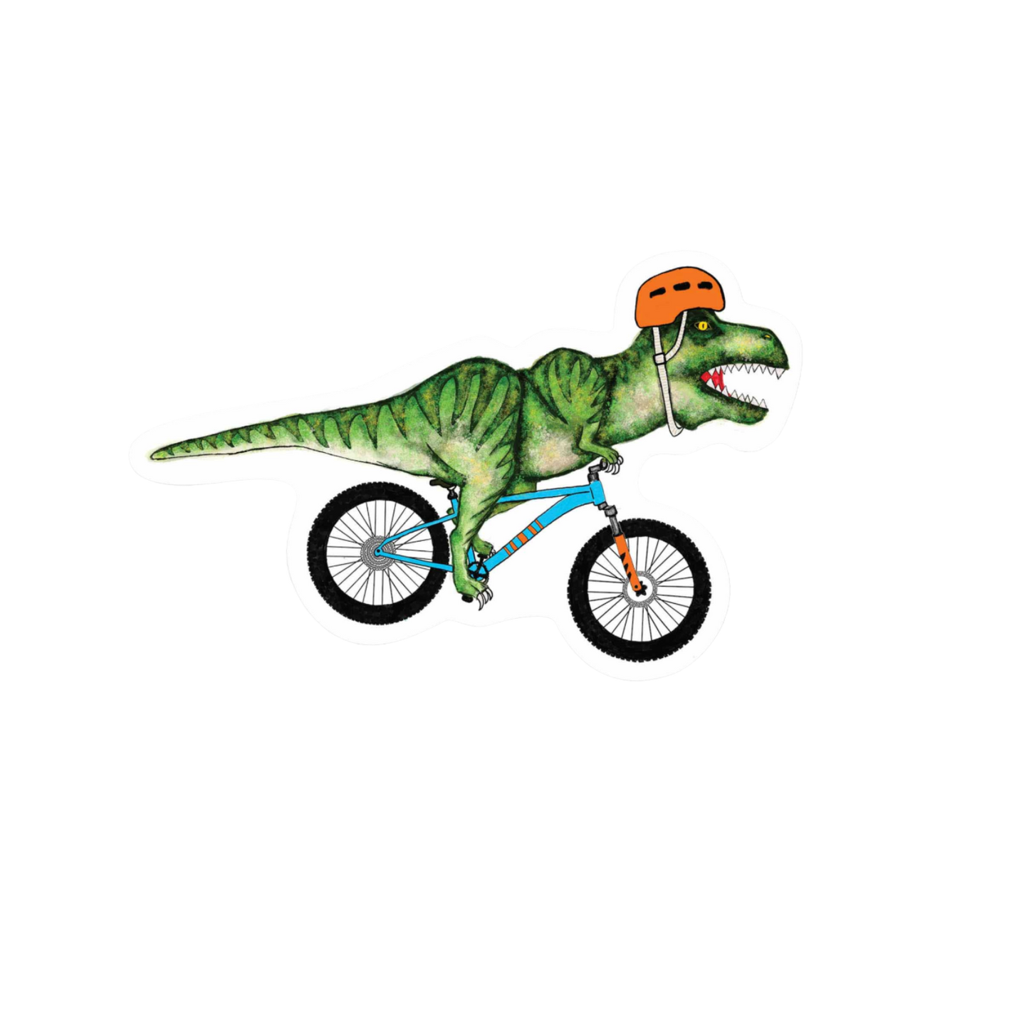 Our Dino Bike Sticker! unique, high-quality, vinyl, die-cut, eco-friendly stickers
