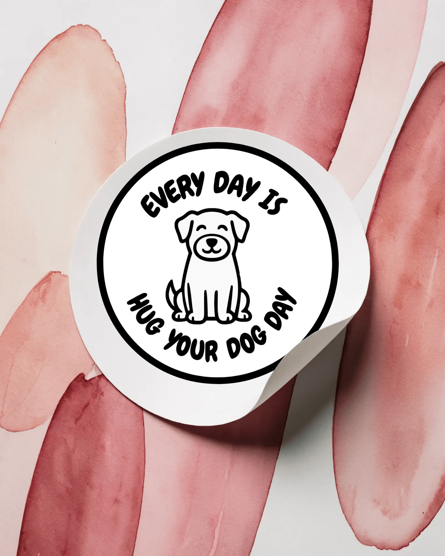 Durable vinyl die-cut Dog Hug Sticker