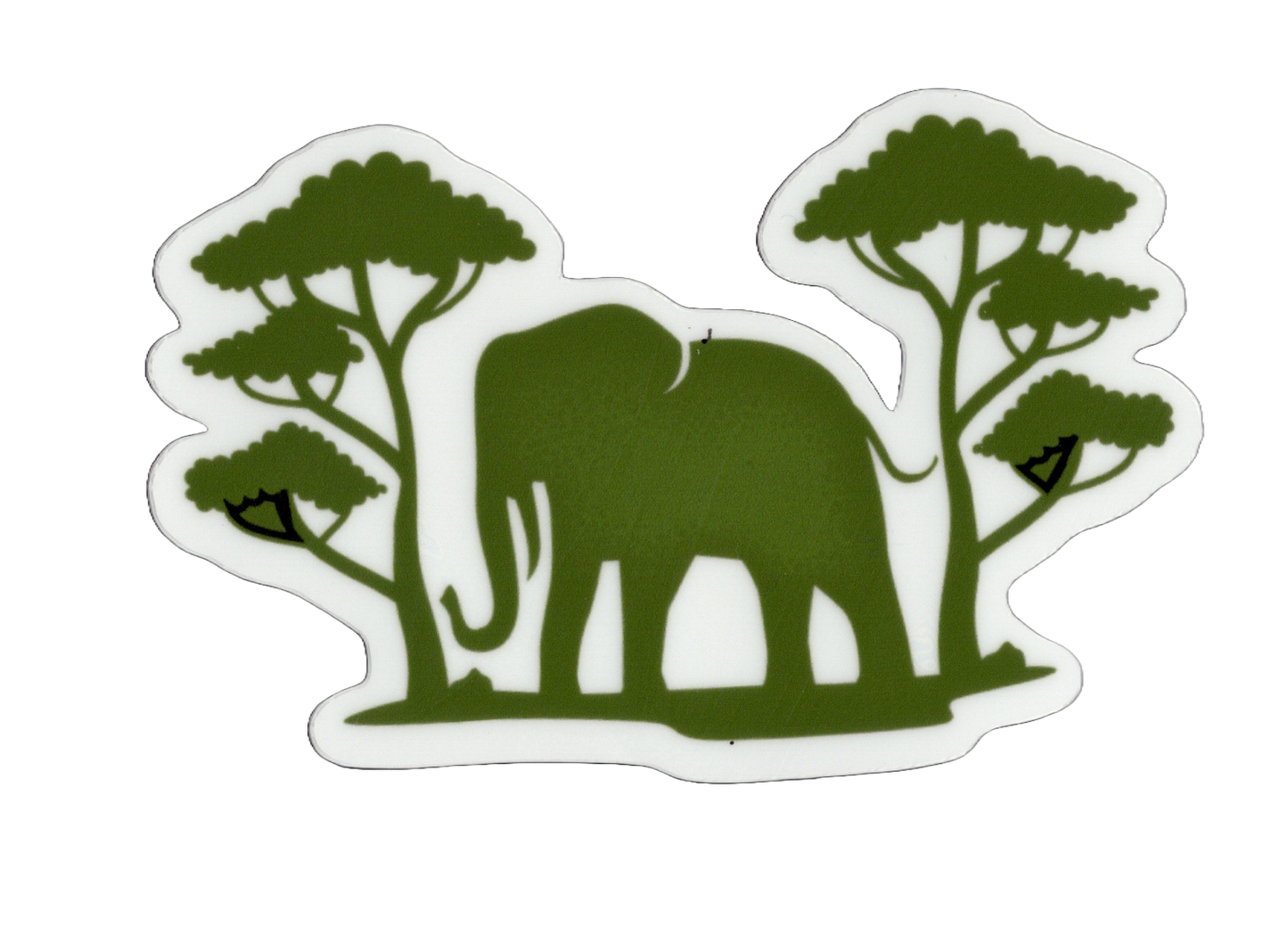 Durable vinyl, die-cut Elephant Trees Sticker