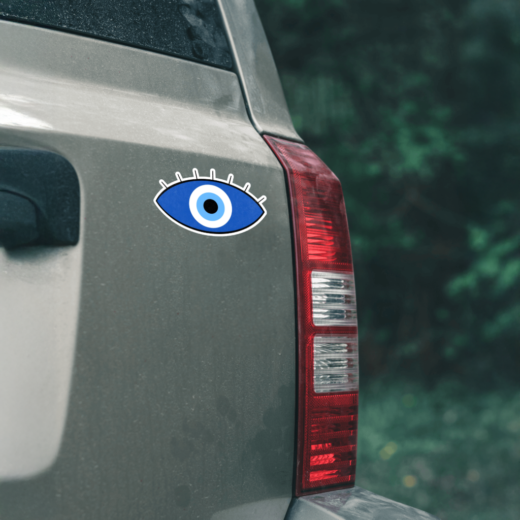 Durable, vinyl, die-cut, Evil Eye Sticker.