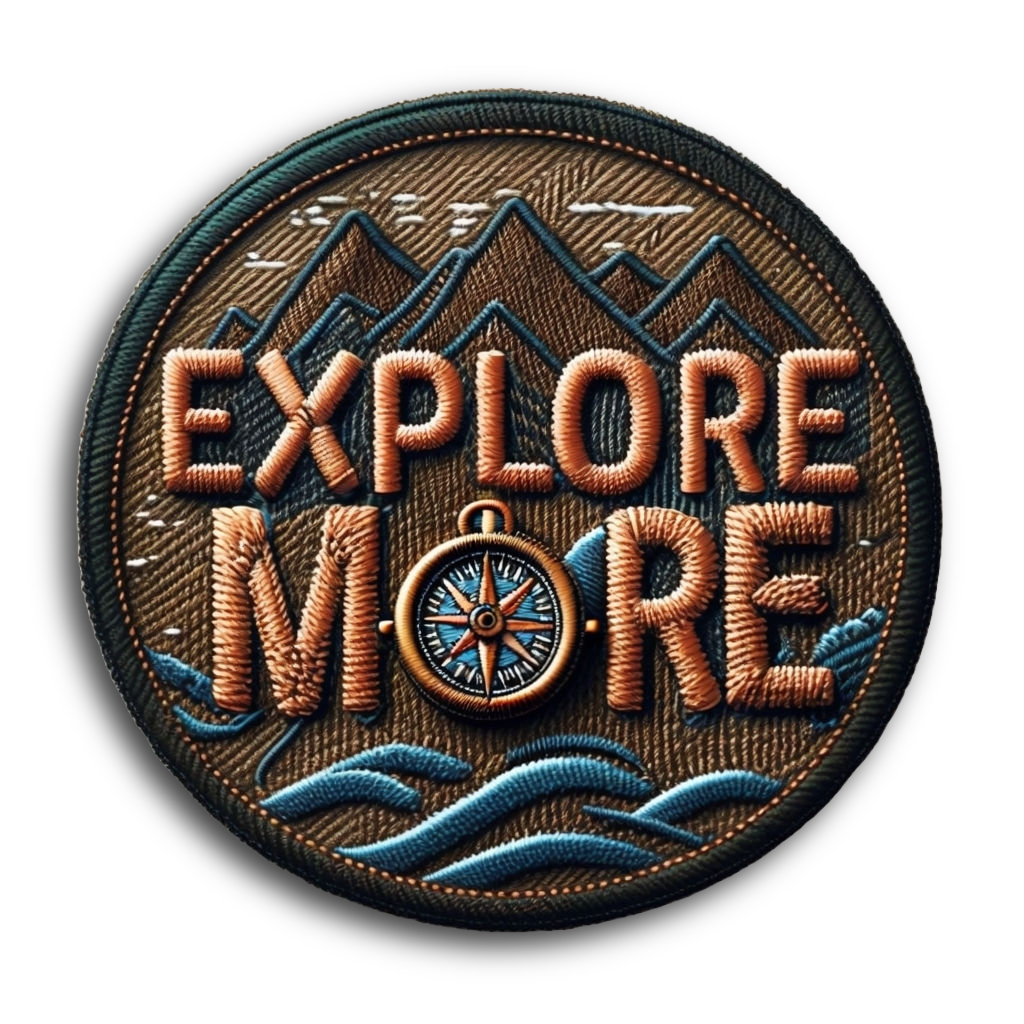 Durable vinyl, die-cut Explore More Sticker
