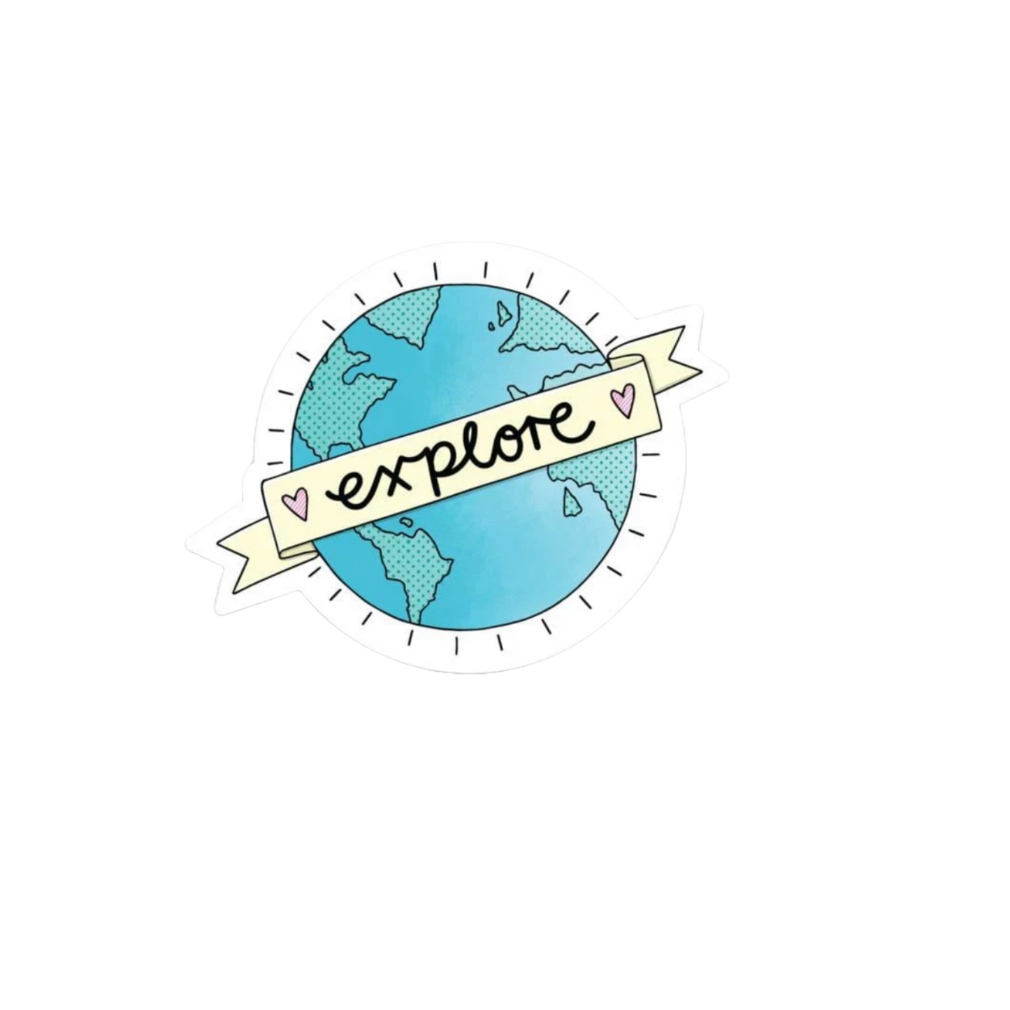 Durable, die-cut Explore Earth Sticker