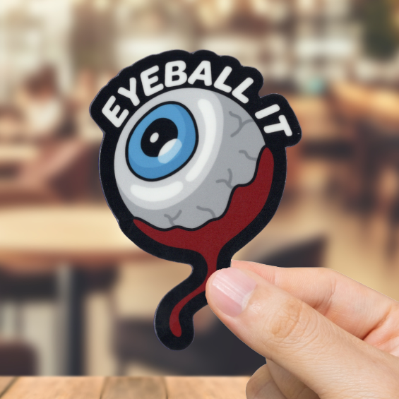 Durable vinyl, die-cut Eyeball IT Sticker.