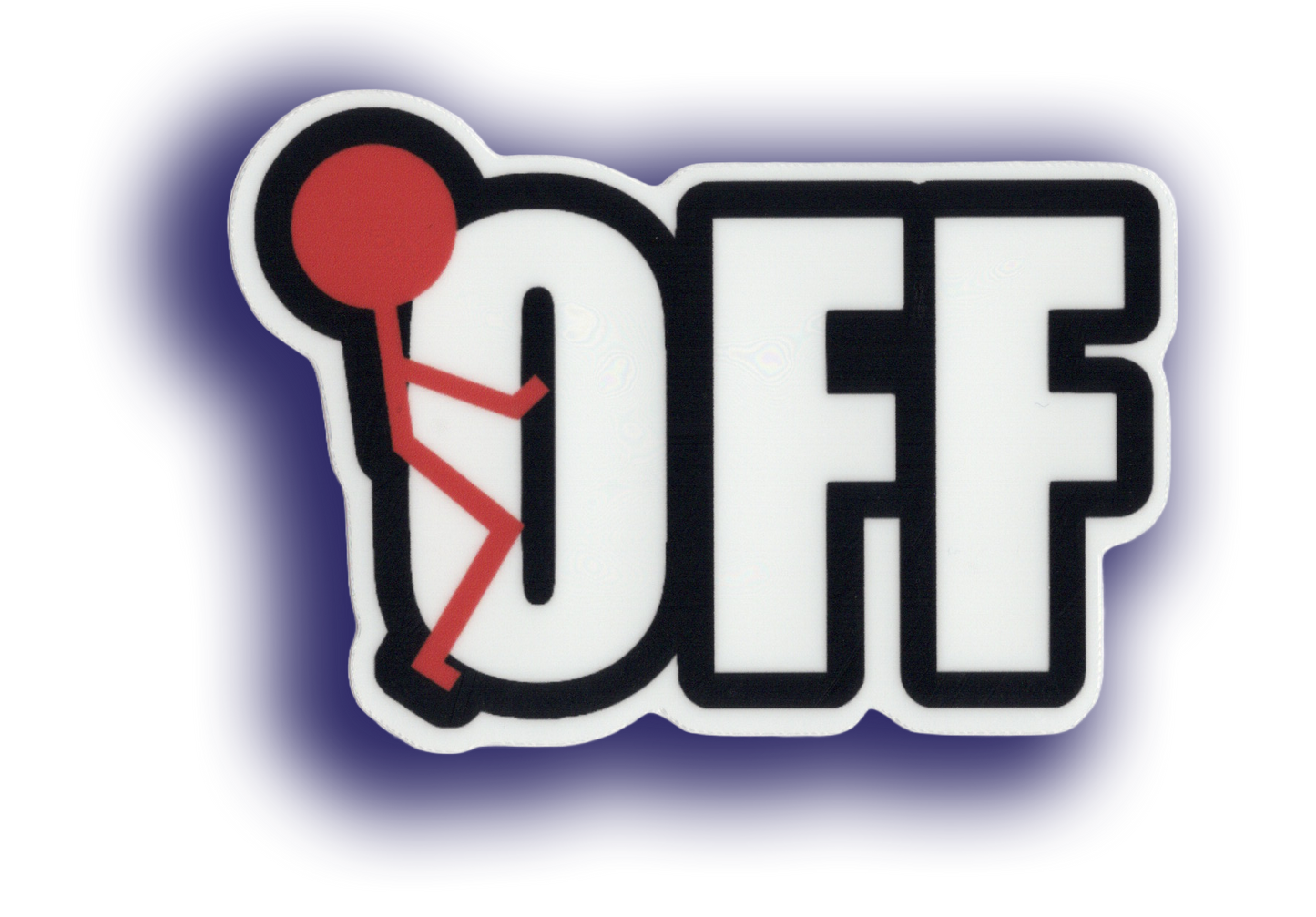 Durable vinyl, die-cut F_Off Sticker