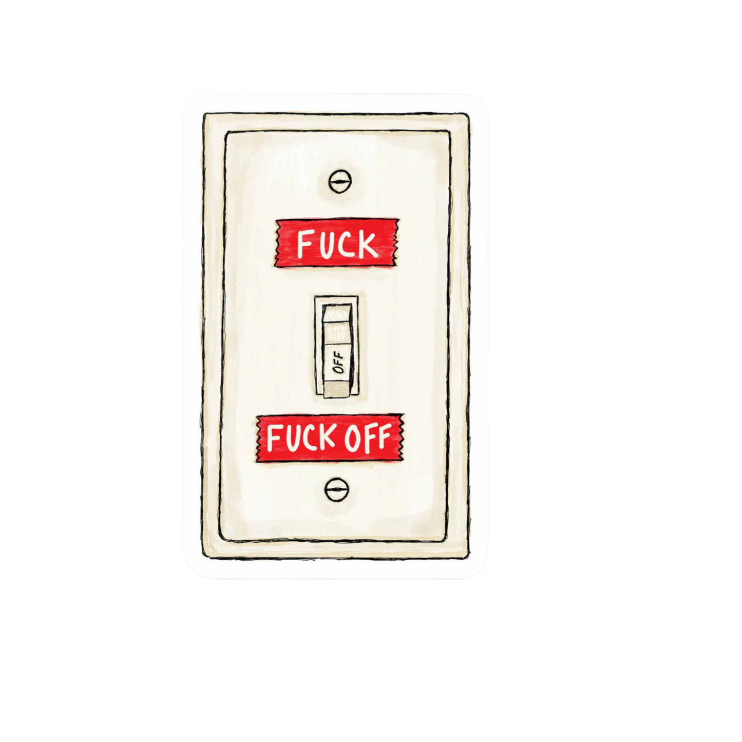 Our Fck Off Fck On Sticker! unique, high-quality, vinyl die-cut, eco-friendly stickers