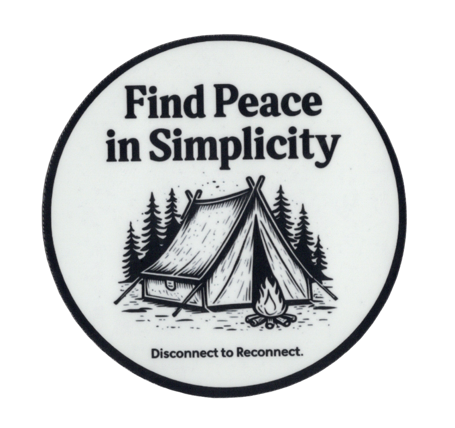 Durable vinyl die-cut Find Peace Sticker