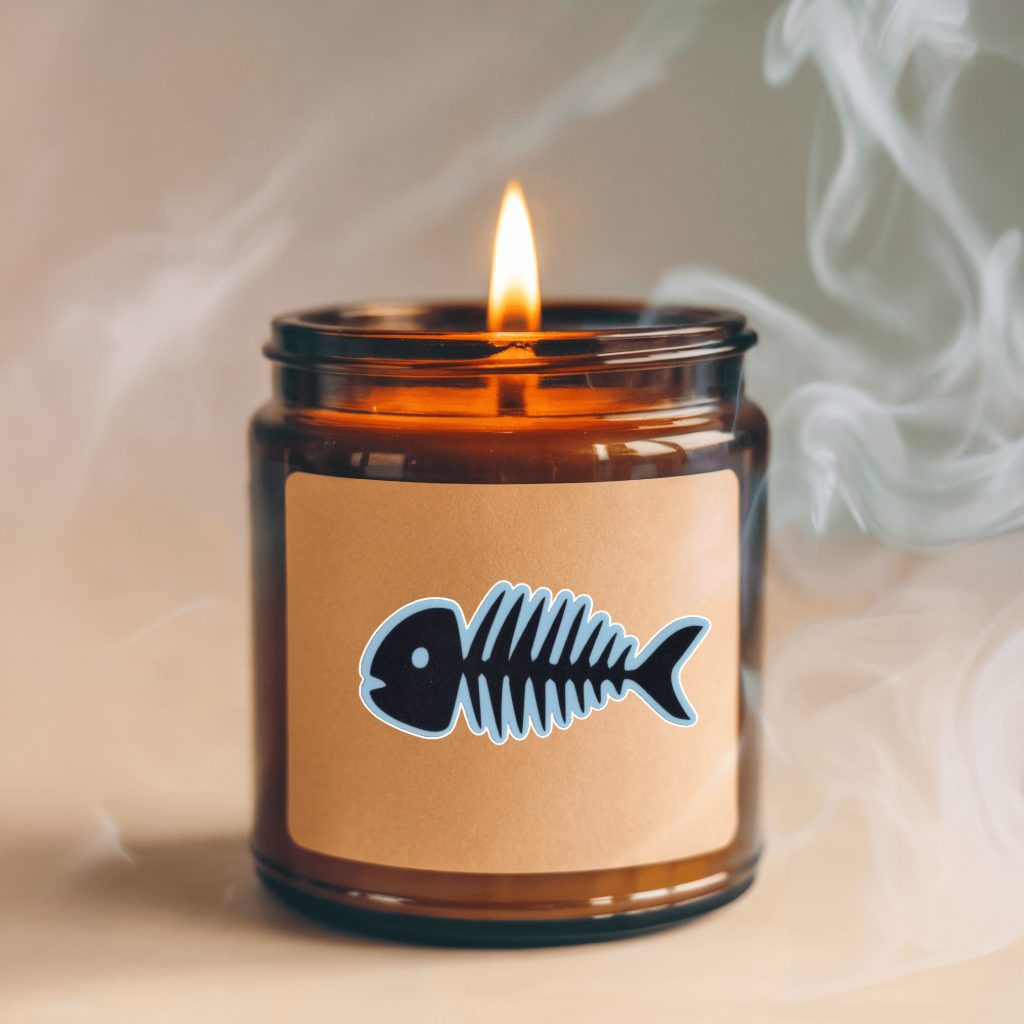 Durable, vinyl, die-cut, Fish Bones Sticker.