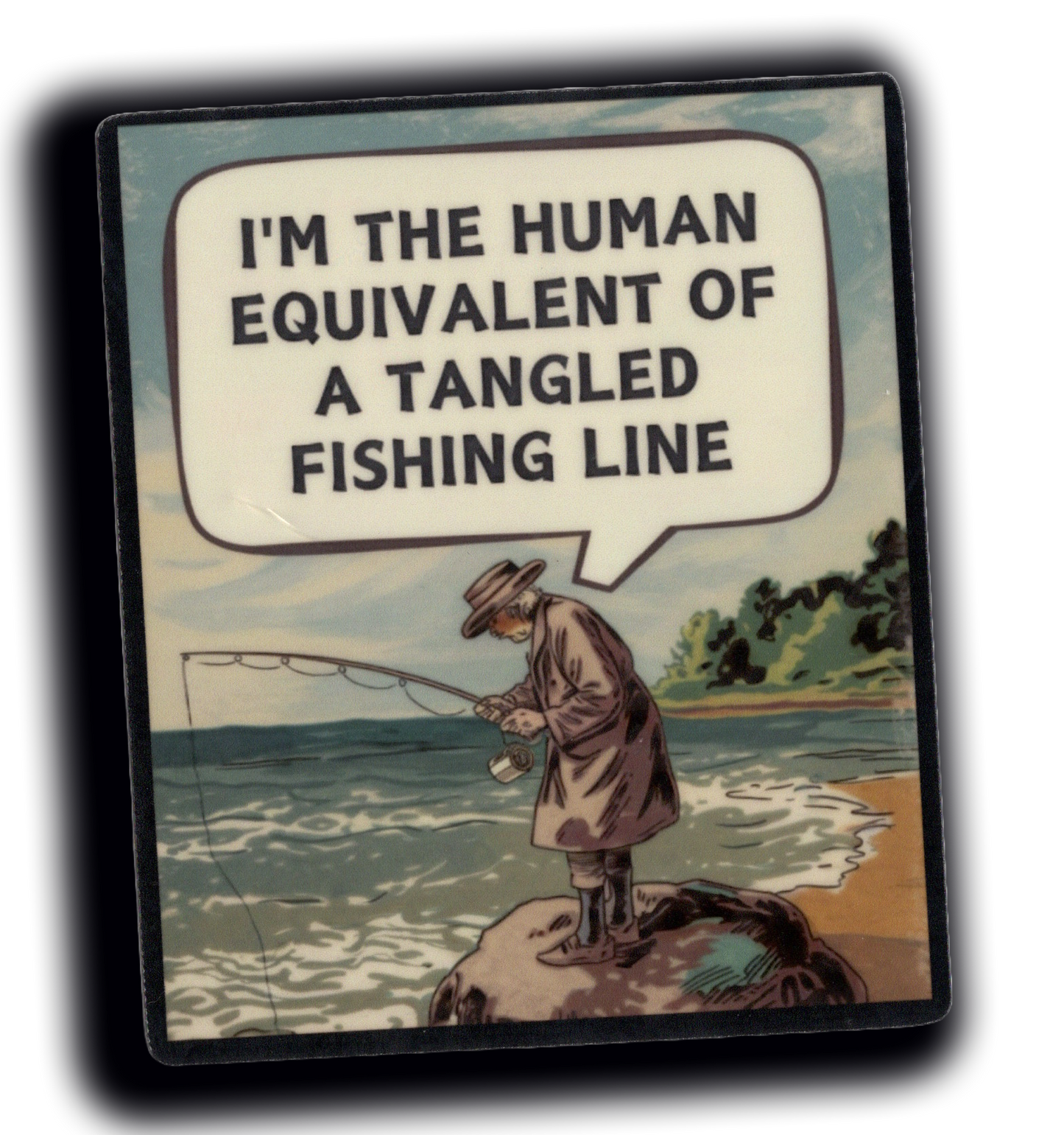 Durable vinyl, die-cut Fishing Line Sticker
