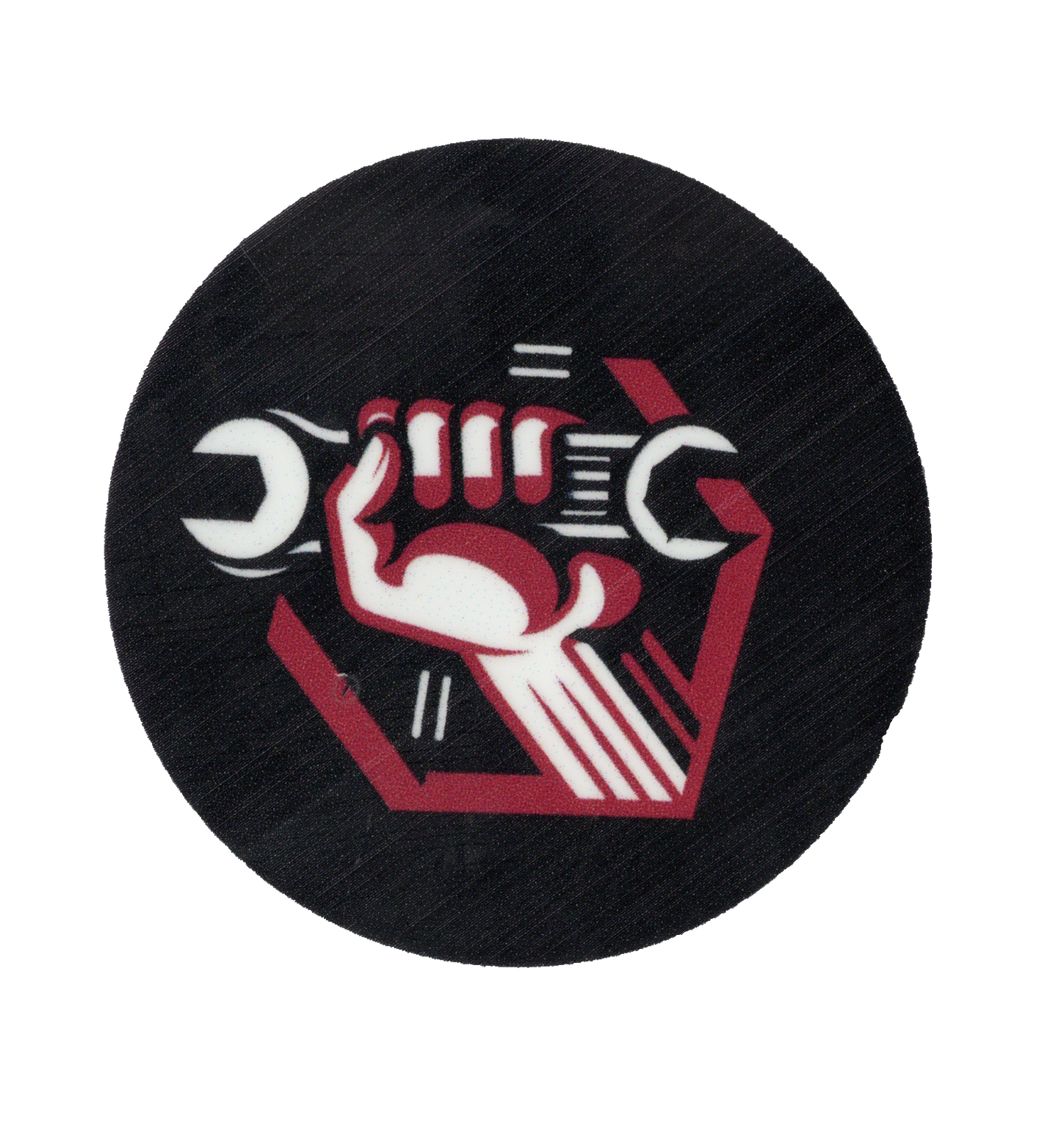 Durable vinyl, die-cut Fist Wrench Sticker