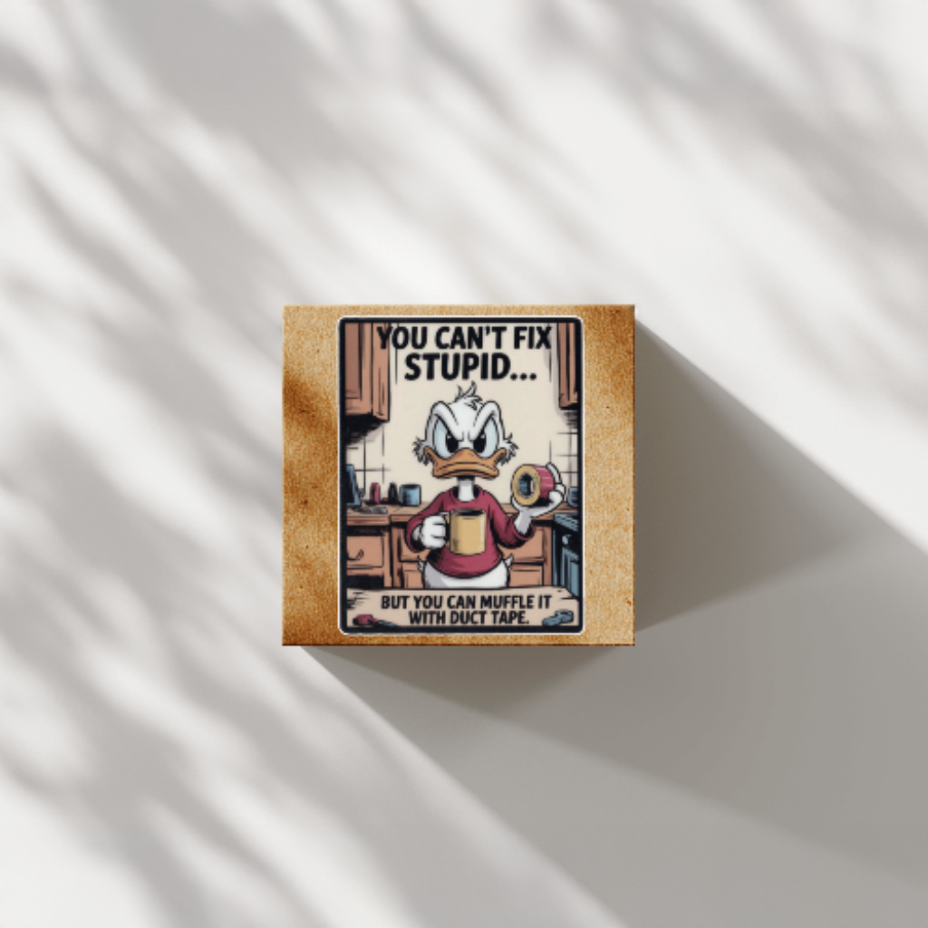 Durable, vinyl, die-cut, You Can't Fix Stupid Sticker.