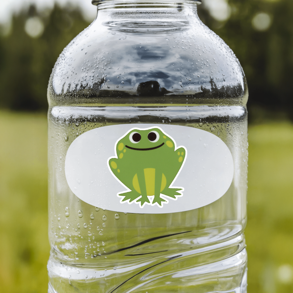 Durable, vinyl, die-cut, Frog Sticker.