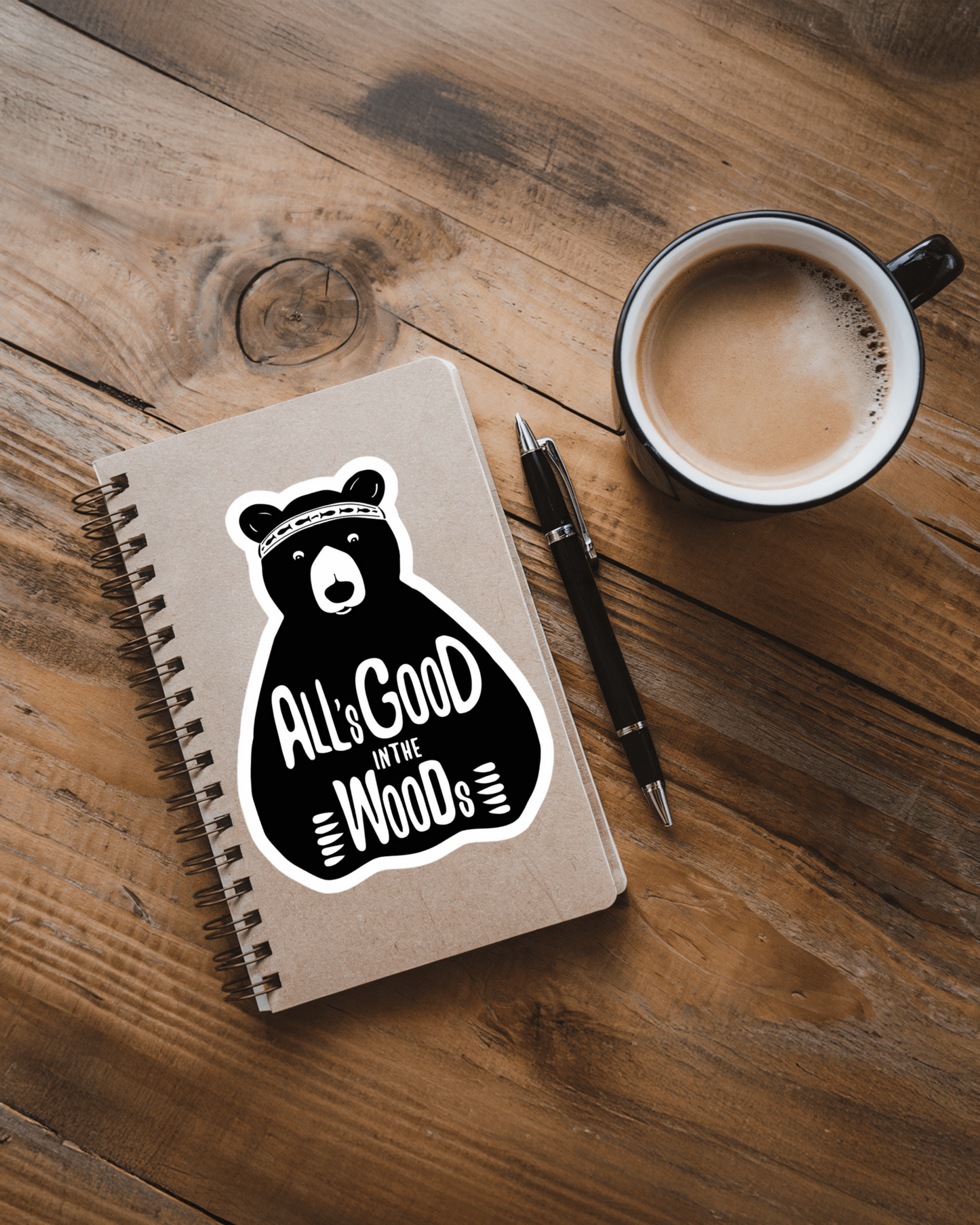 Our Good In The Woods Sticker! unique, high-quality, vinyl die-cut, eco-friendly stickers