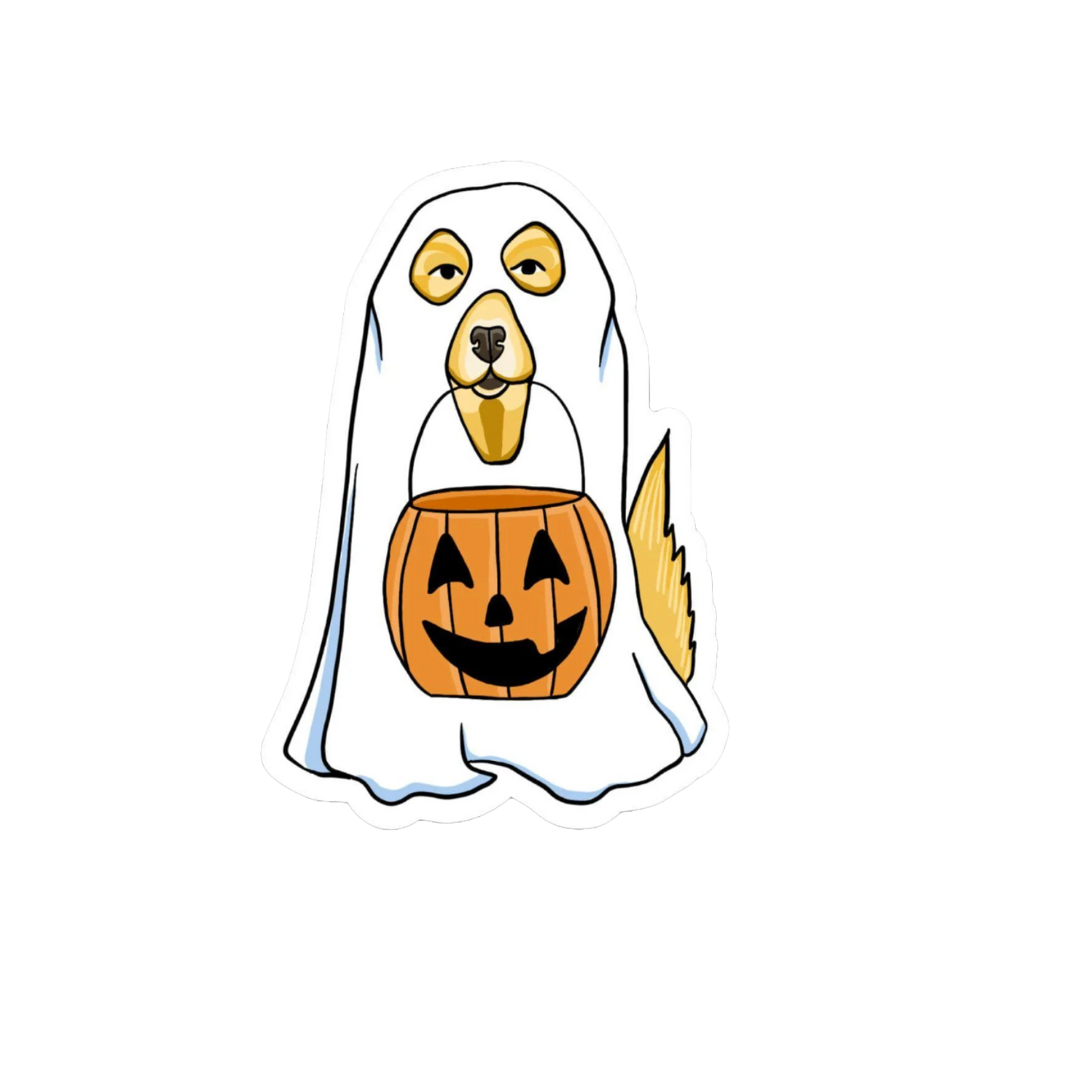 Durable, die-cut Halloween Dog Sticker
