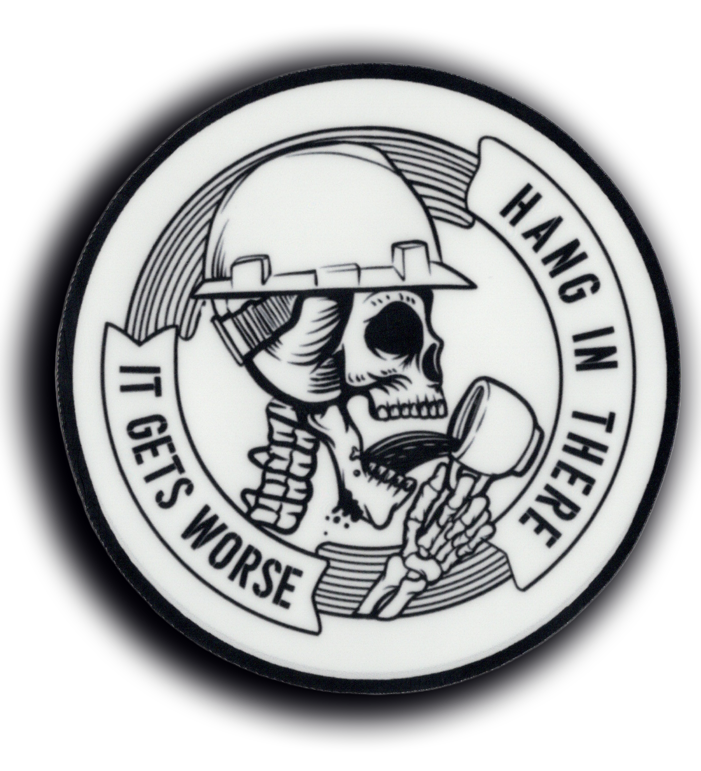 Durable vinyl, die-cut Hang In There Sticker