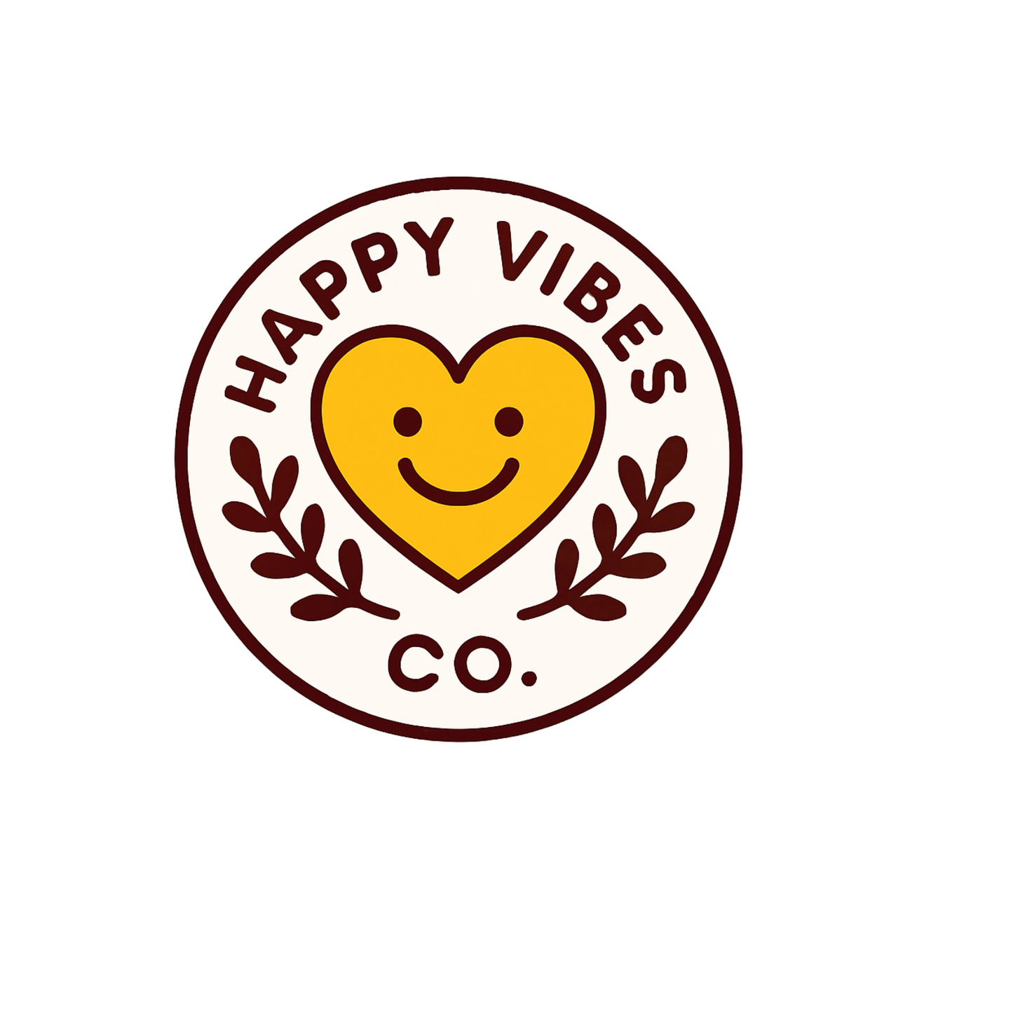 Durable, die-cut Happy Vibes Sticker