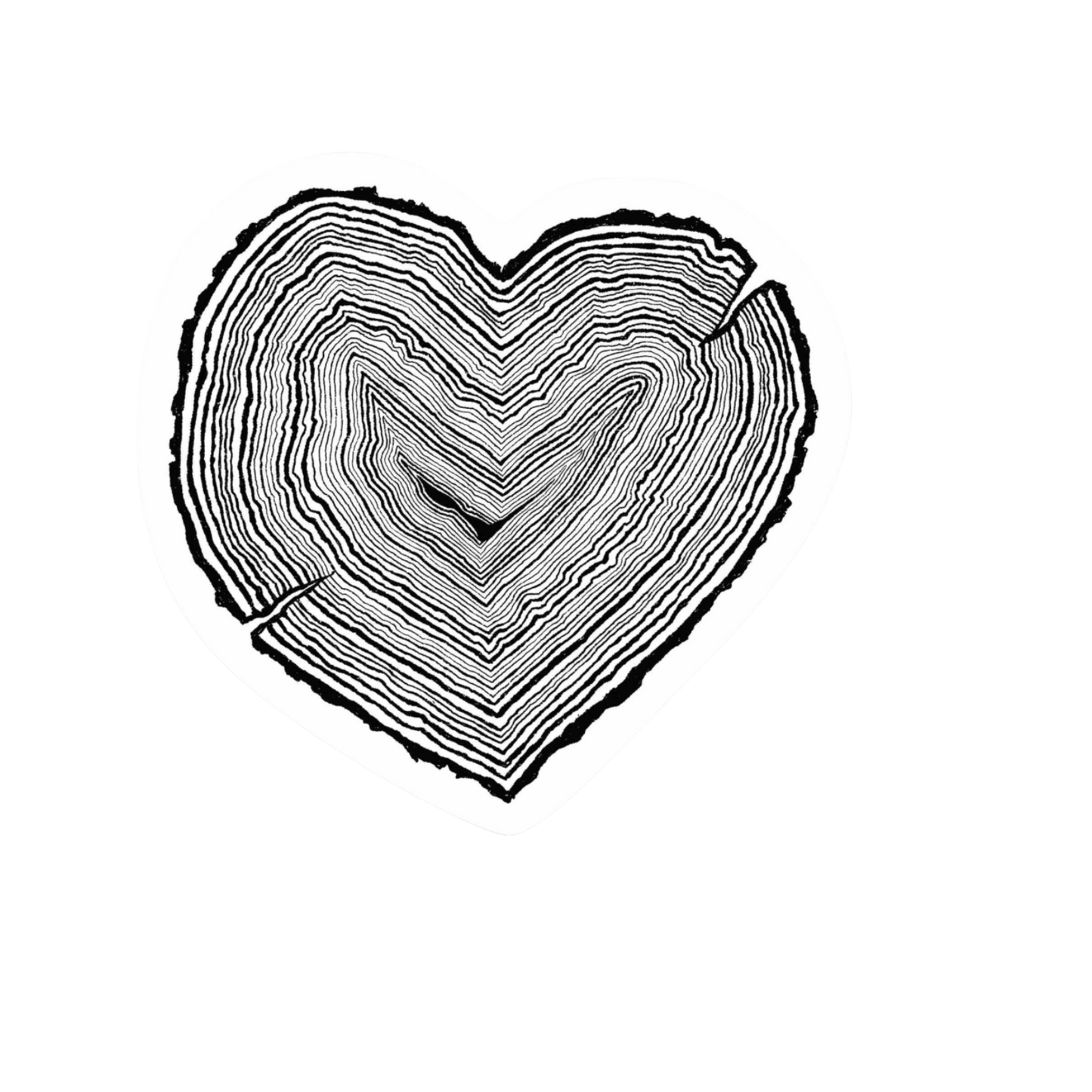 Our Heart Wood Sticker! unique, high-quality, vinyl die-cut, eco-friendly stickers