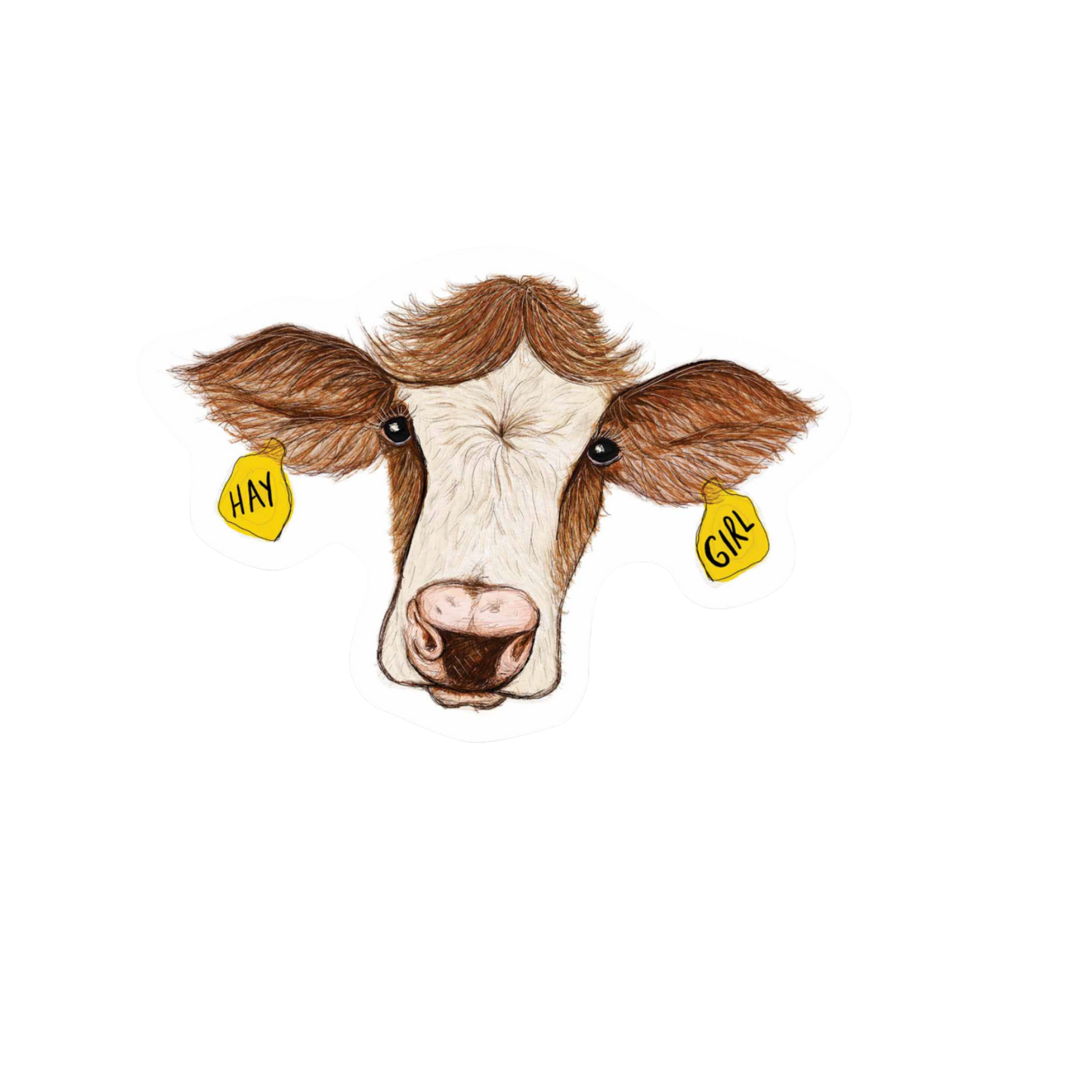 Our Hey Girl Cow Sticker! unique high-quality, vinyl, die-cut, eco-friendly stickers