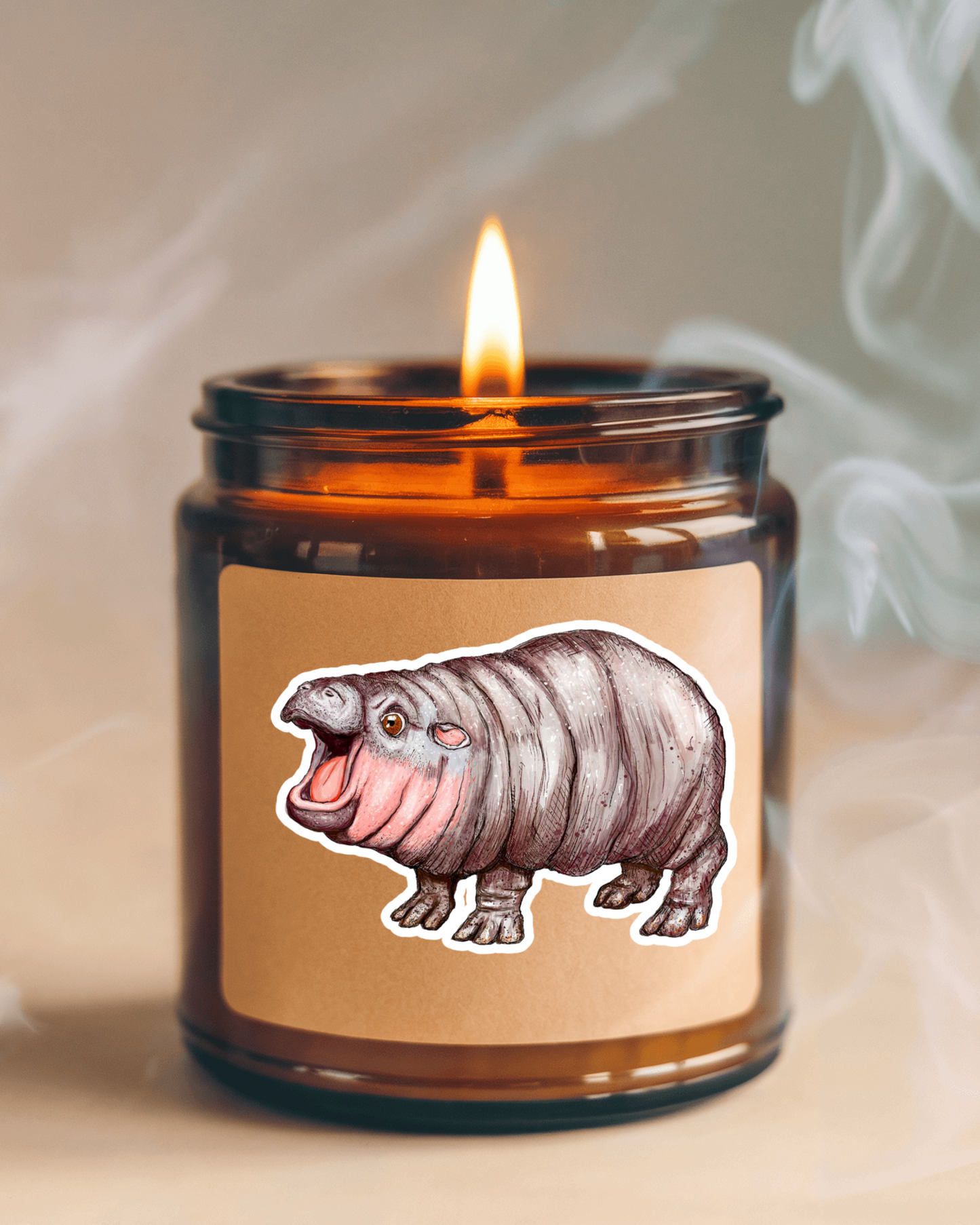 Our Hippo Art Sticker! unique high-quality, vinyl, die-cut, eco-friendly stickers